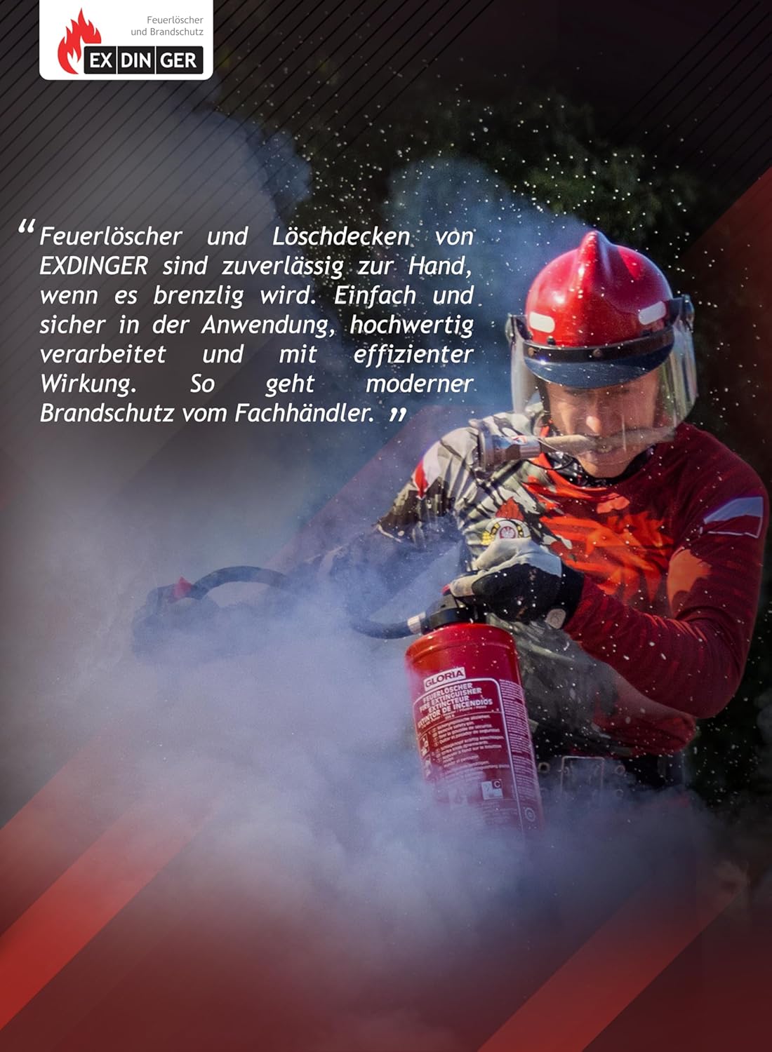 EXDINGER BC Pulver Auto Feuerlöscher 1 kg (Ladelöscher GP-1Z BC Halter Sicherheitskeil) – Bild 9