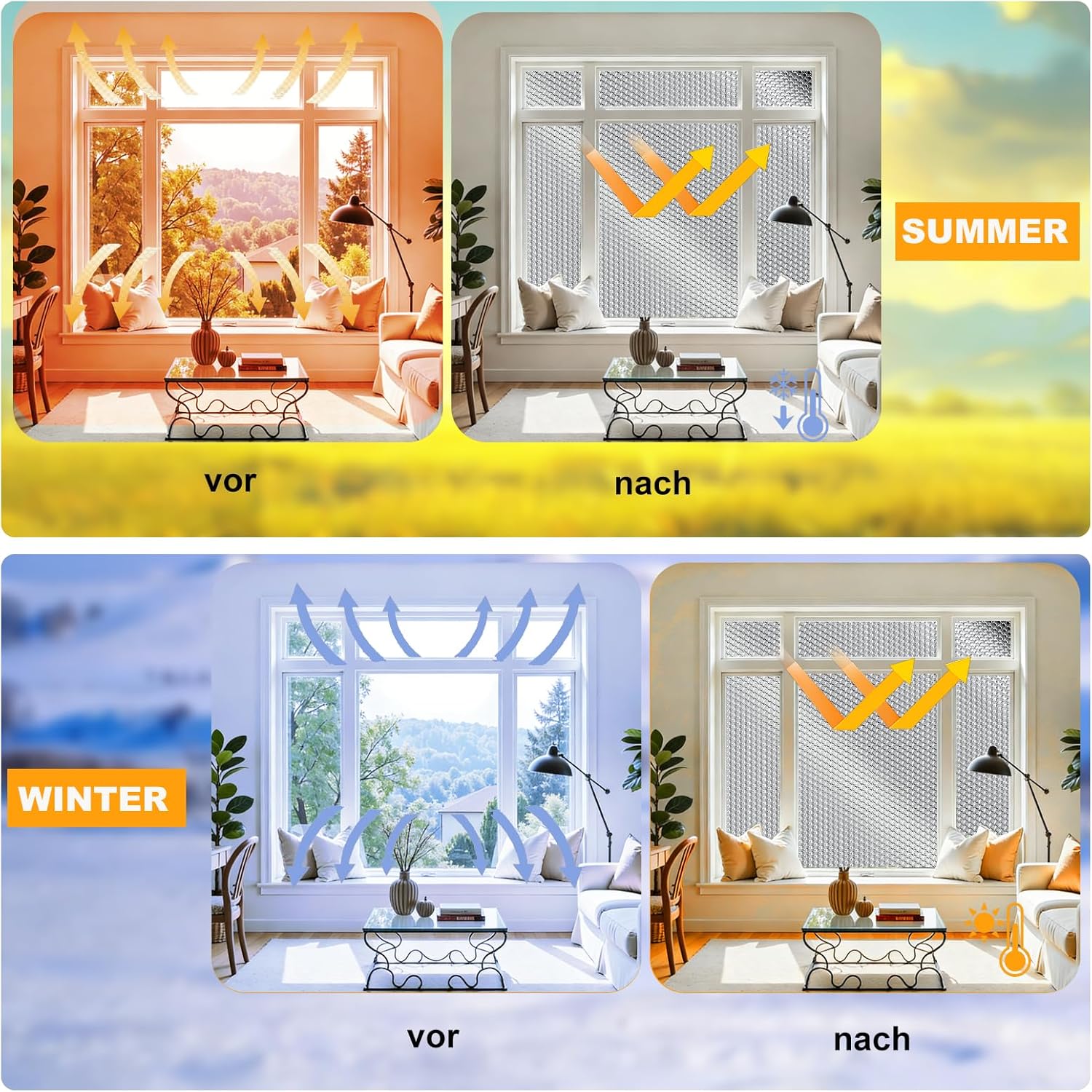 3,2 mx 60 cm Heizkörper-Reflexfolie Heizung, 3 mm dicke Isolierfolie, doppelseitige Aluminium-Luftpolsterfolie, Thermofolie mit Klebepads für Fahrzeuge, Dächer, Fenster, Rohre usw – Bild 4