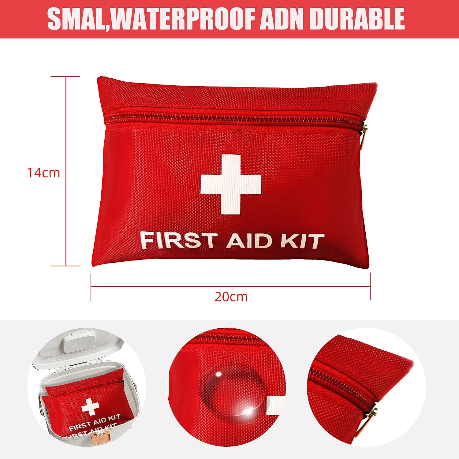 Erste-Hilfe-Set, Outdoor-Notfalltasche, kann Notfälle in der Familie bewältigen, 94-teiliges Mini-Erste-Hilfe-Set, für Zuhause, Auto, Reisen, Büro, Sport, Wandern, Camping, Rettungsnotfall im Freien – Bild 2