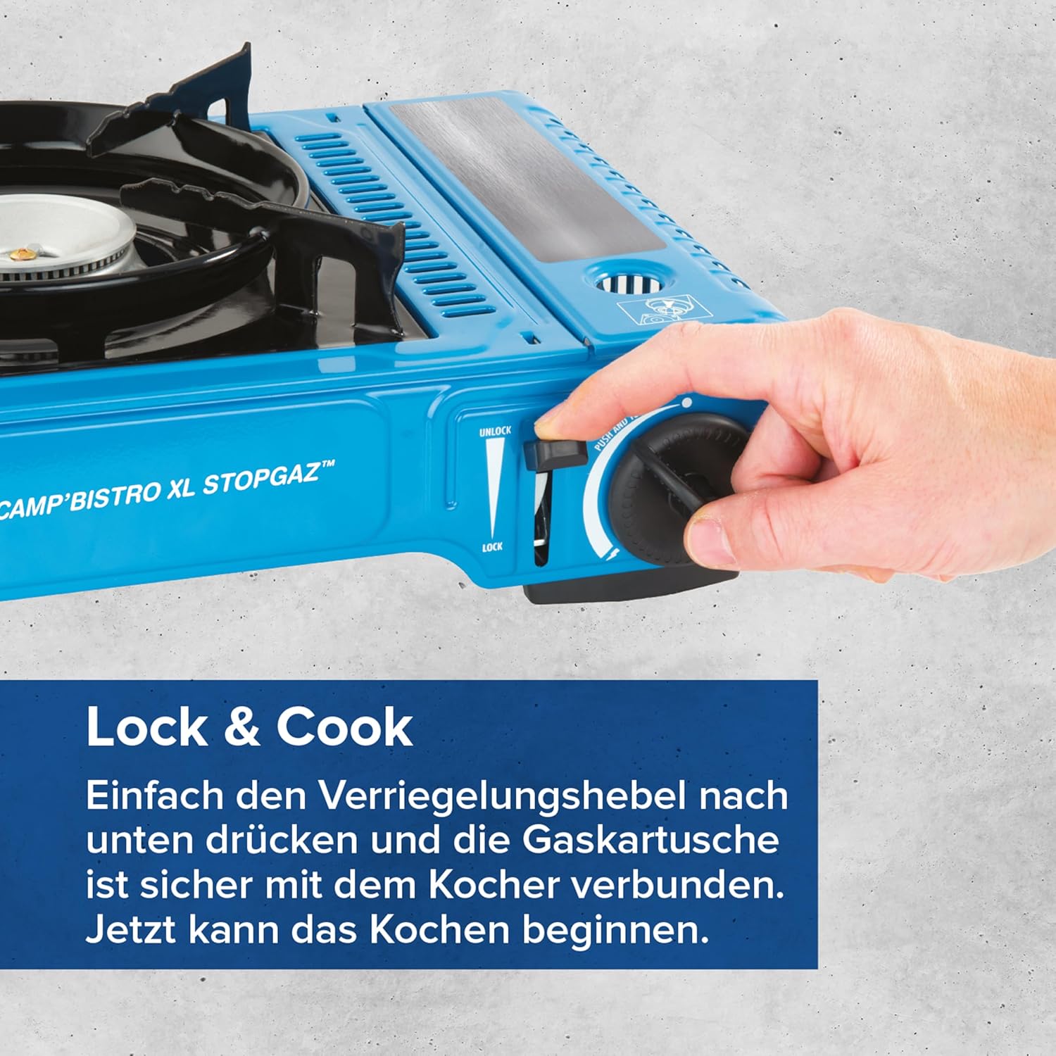 Campingaz Camp'Bistro DLX Stopgaz Campingkocher, Blau – Bild 4