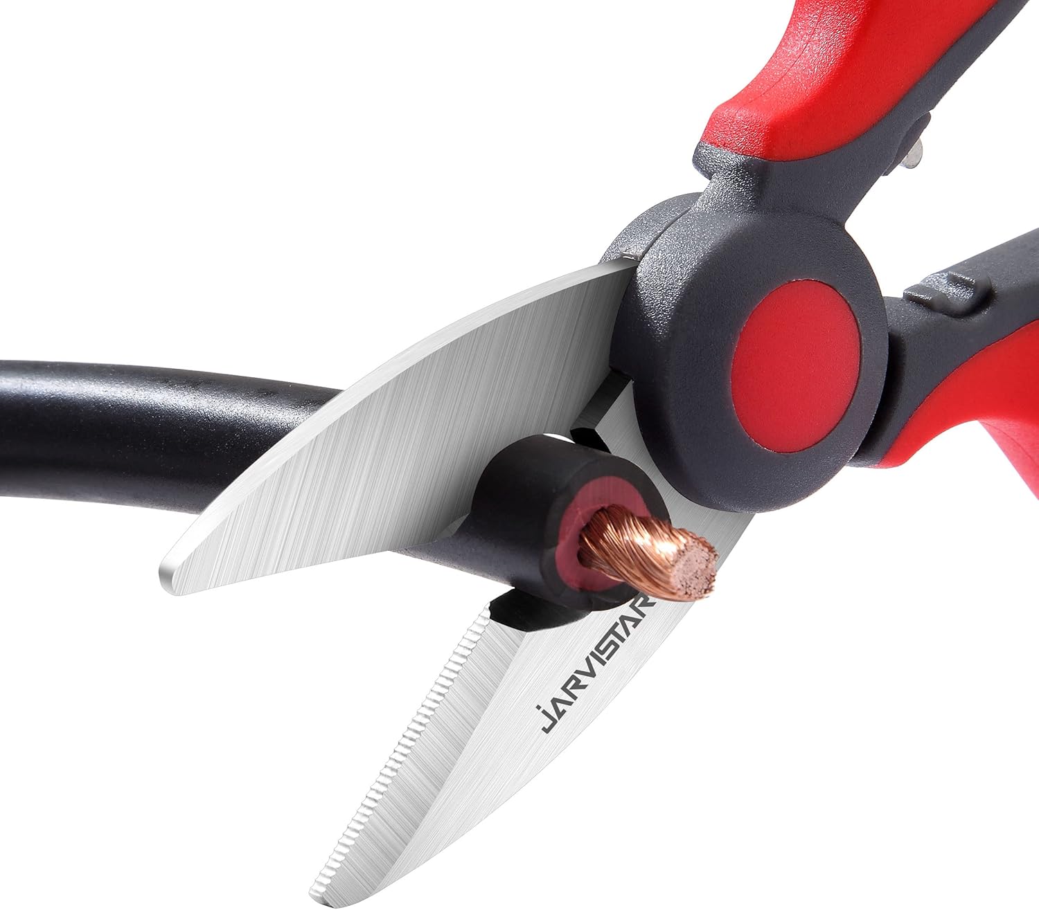 JARVISTAR Elektrikerschere, Universal-Kabelschere, 6 Zoll Multifunktionsschere mit Gürtelclip und weichem Gummigriff, Edelstahlschere, 15,3 cm (Schwarz/Rot) – Bild 4