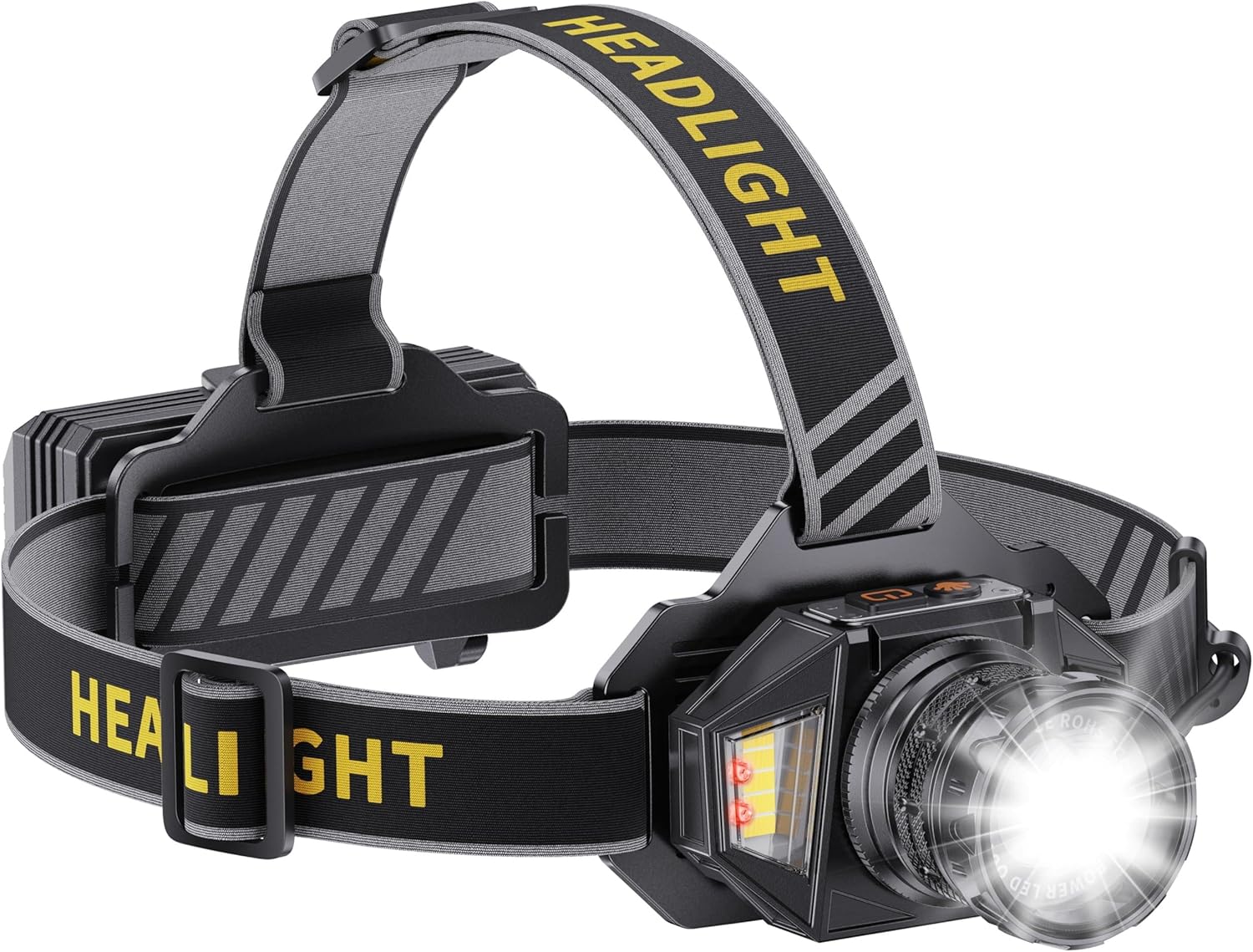 SIDARK Stirnlampe LED wiederaufladbar, superhelle 120.000 High Lux Stirnlampe mit 12 Modi & IPX7 wasserdicht & 90° verstellbare Stirnlampe LED für Outdoor-Camping