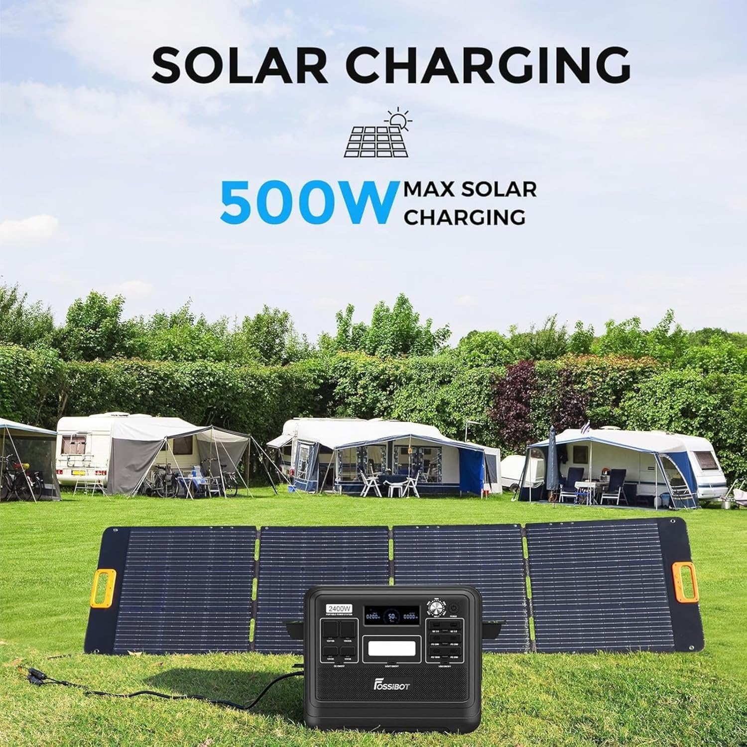 FOSSiBOT F2400 Solargenerator, 2048 W LiFePO4-Batterie-Backup mit 24000 W AC-Ausgängen (4800 W Spitze), tragbares Kraftwerk für Outdoor-Camping, Wohnmobilreisen, Heimgebrauch (F2400-LVO) – Bild 6