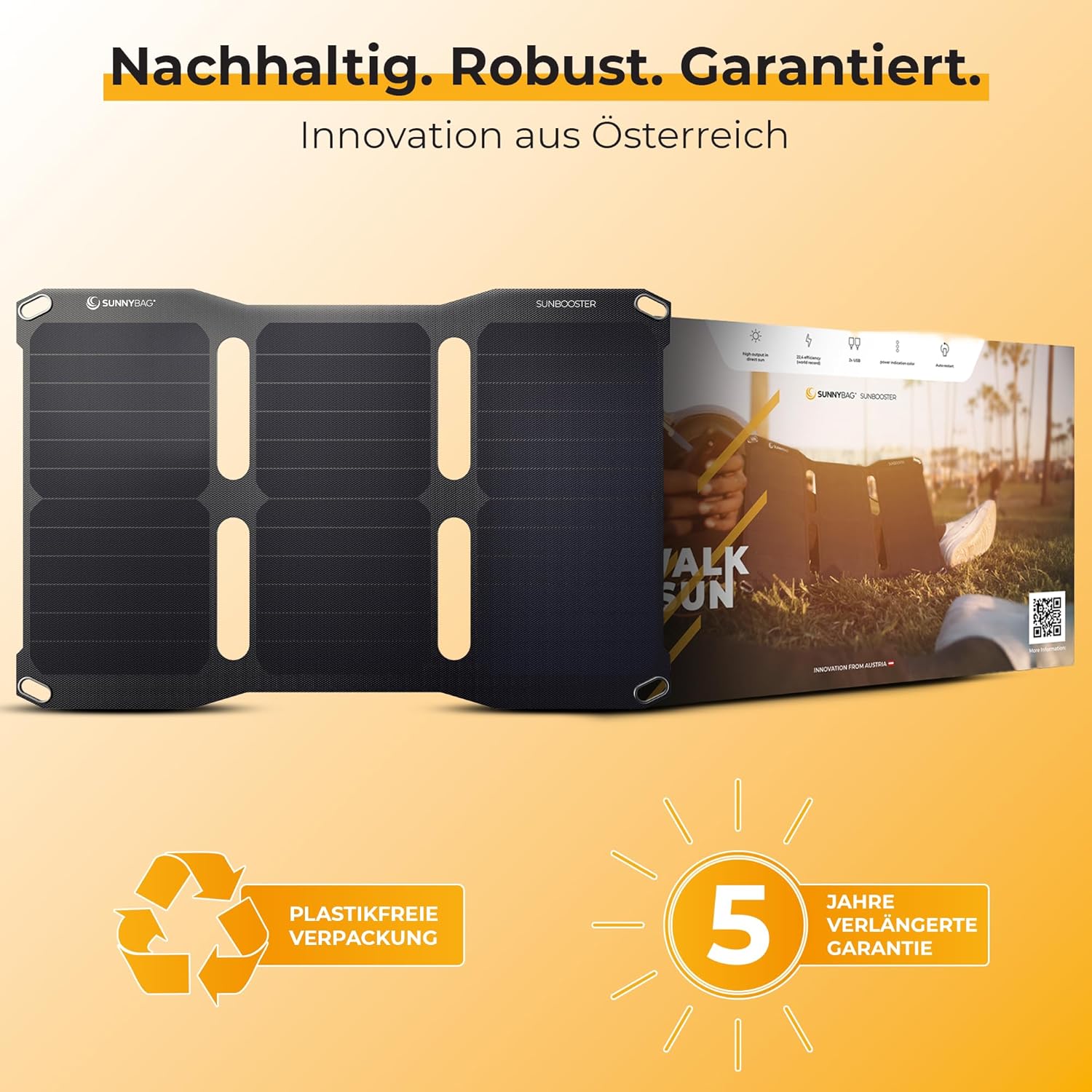 SunnyBAG SUNBOOSTER faltbares Solarmodul mit 21 Watt Leistung, umweltfreundliches Laden mit Solarenergie, wasserdicht und leicht, 2 USB-Ausgänge, 49 x 31 x 0,2 cm – Bild 7