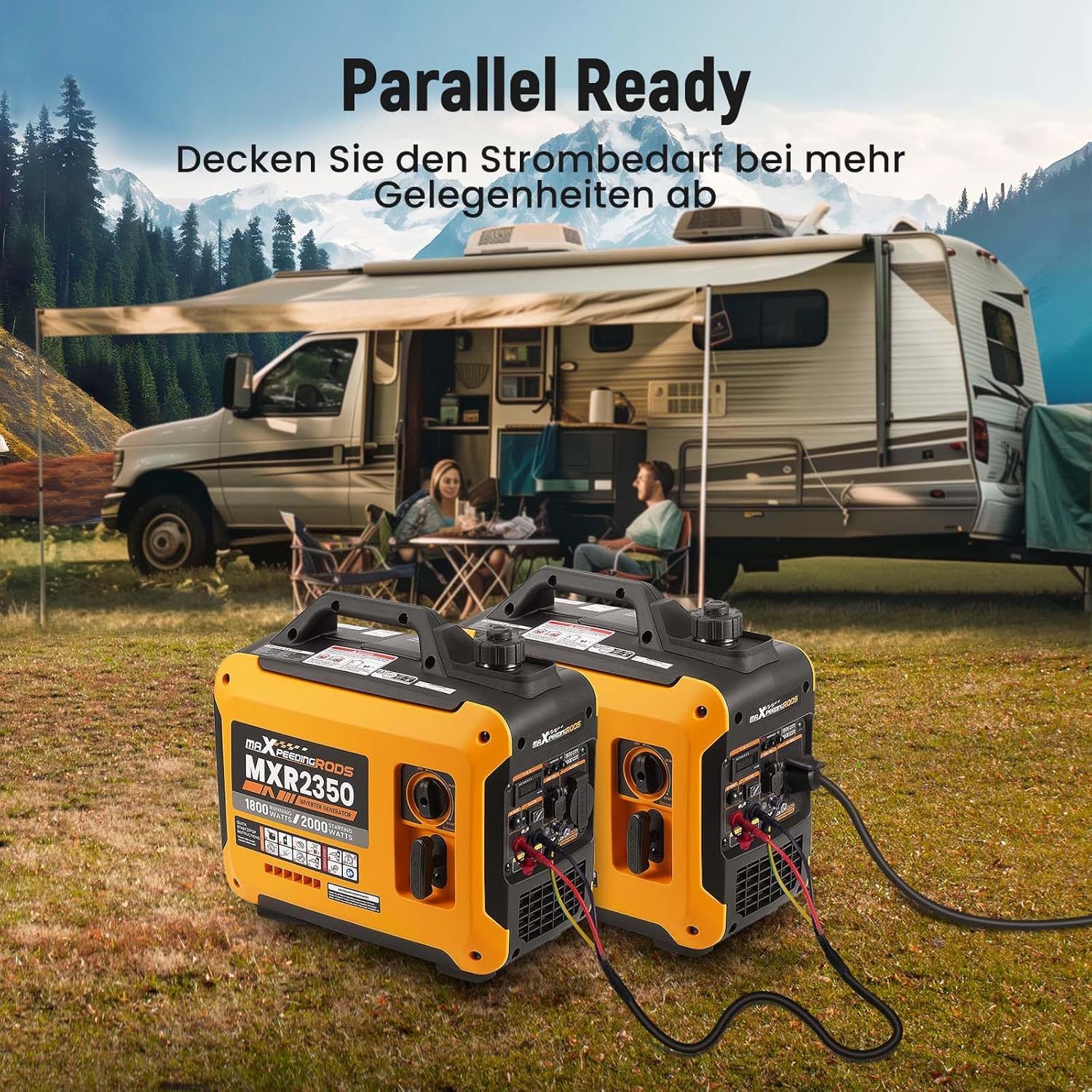 maXpeedingrods Inverter Stromerzeuger 2000W Benzin 4-Takt mit USB und 230V Steckdosen, Digitalanzeige, kompakt und leicht für Camping, Outdoor-Reisen, Wohnmobil – Bild 6