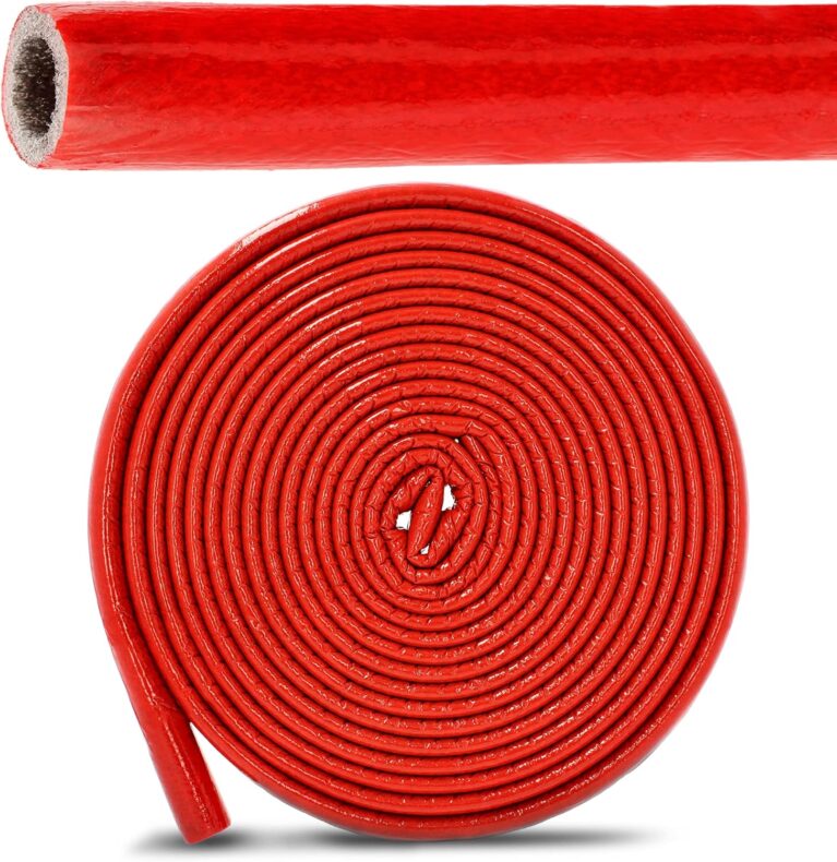 PE-Rohrisolationsschlauch 10 m Rolle x Ø 22 mm / 6 mm Isolationsstärke Rot Schutzschlauch Heizung Rohrisolierung mit Schutzhaut Rohrisolierung Schlauch Rohrisolierung Warmwasser Rohrheizung