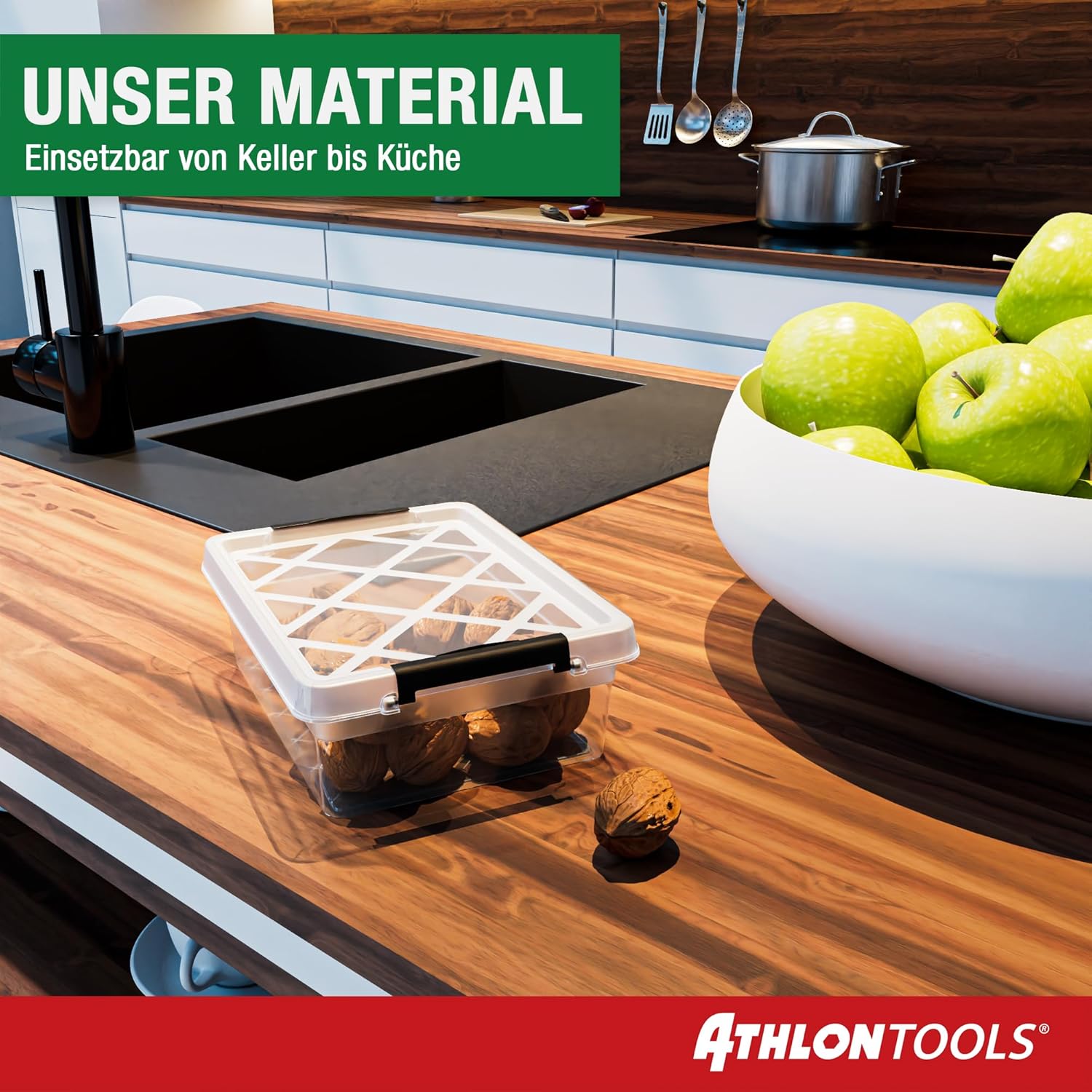 ATHLON TOOLS 10er Set 5L Aufbewahrungsboxen mit Deckel, klein, 100% lebensmittelecht, BPA-frei, Kunststoffbox mit Deckel, stapelbar, Aufbewahrung & Organisation, Kunststoff-Stapelboxen aus neuem Material – Bild 6