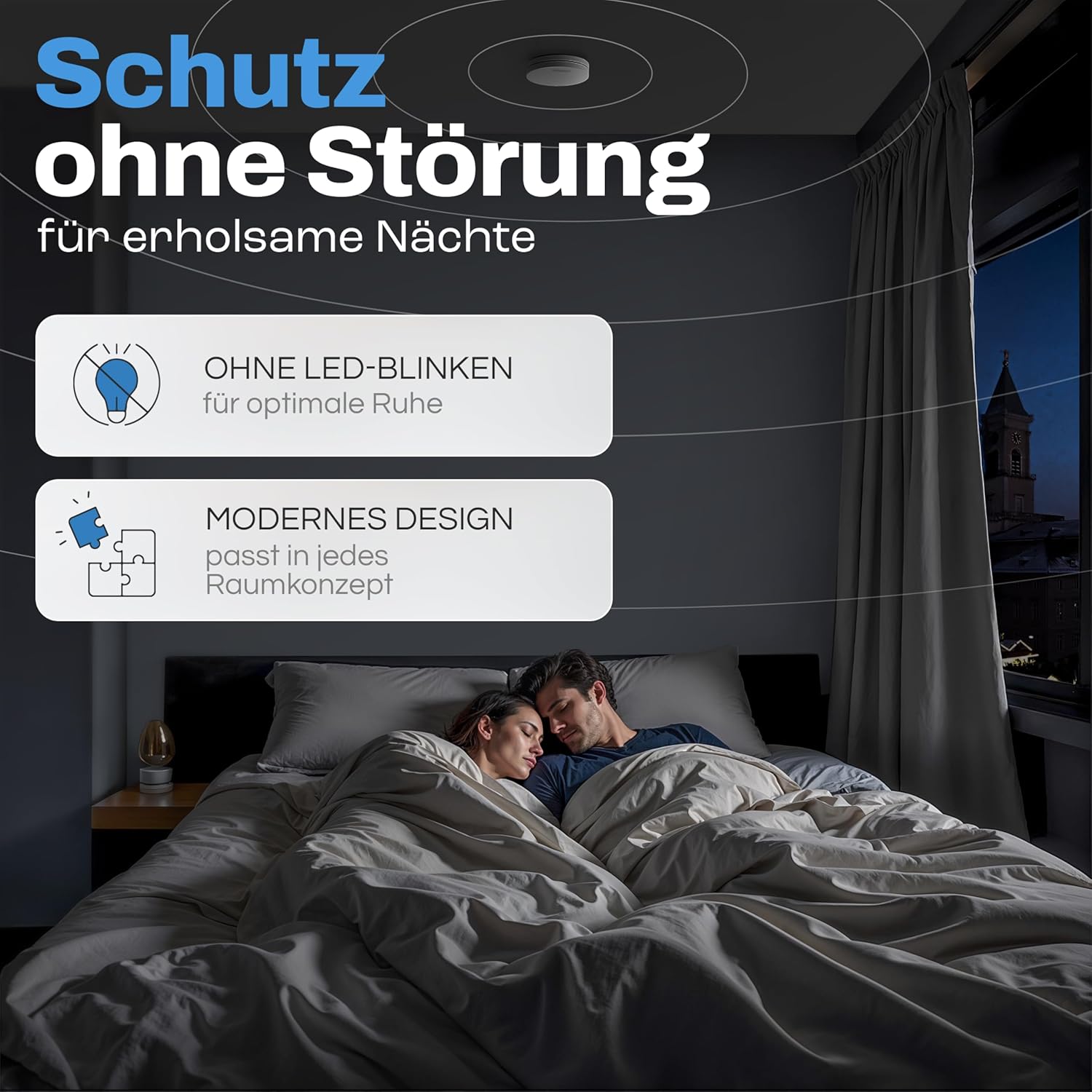 ALPENLUFT Rauchmelder, kabellos, vernetzt, 10-Jahres-Batterie, Rauchmelder & Wärmemelder 2-in-1, Brandmelder, Brandmelder, Funk-Rauchmelder, vernetzbar, ohne Bohren, ohne LED-Blinken, 3er-Set – Bild 6
