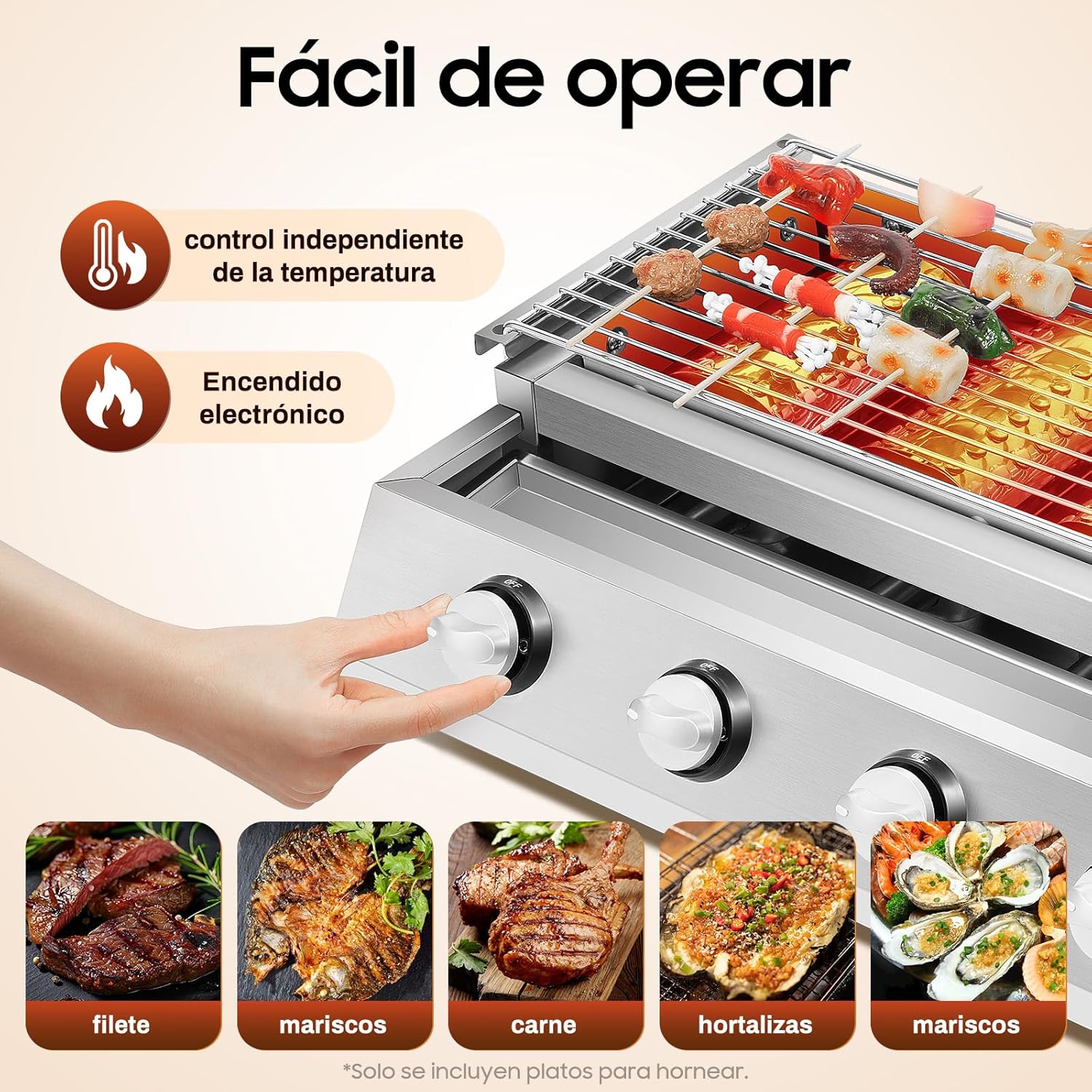 4-Flammen-Gasgrill, BBQ-Tischgrill, tragbarer Campinggrill, Edelstahl-Gastroröster, Gasröster, Outdoor-Gasherd, Barbecue-Butangrill, Seitenbrenner-Grilltischplatte, rauchfrei – Bild 2