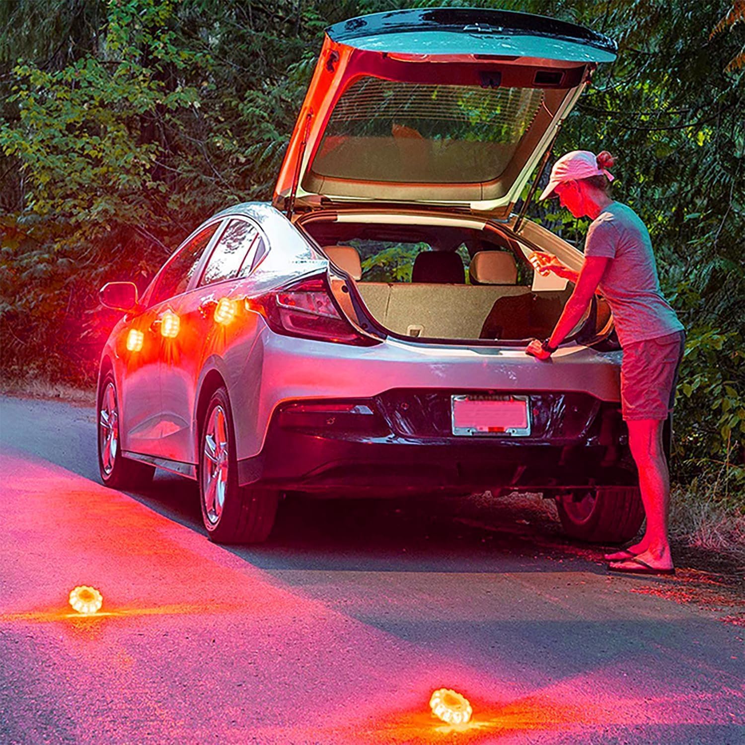 2 Stück Warnleuchten, mit Magnet und Haken, 9 Blinkmodi, Lichtmodi, wasserdichte Warnleuchten & Notbeleuchtung, Warnlampe für Boot, Schiff, Auto, LKW, Wohnmobil, Camping, Bergsteigen, Wandern – Bild 7