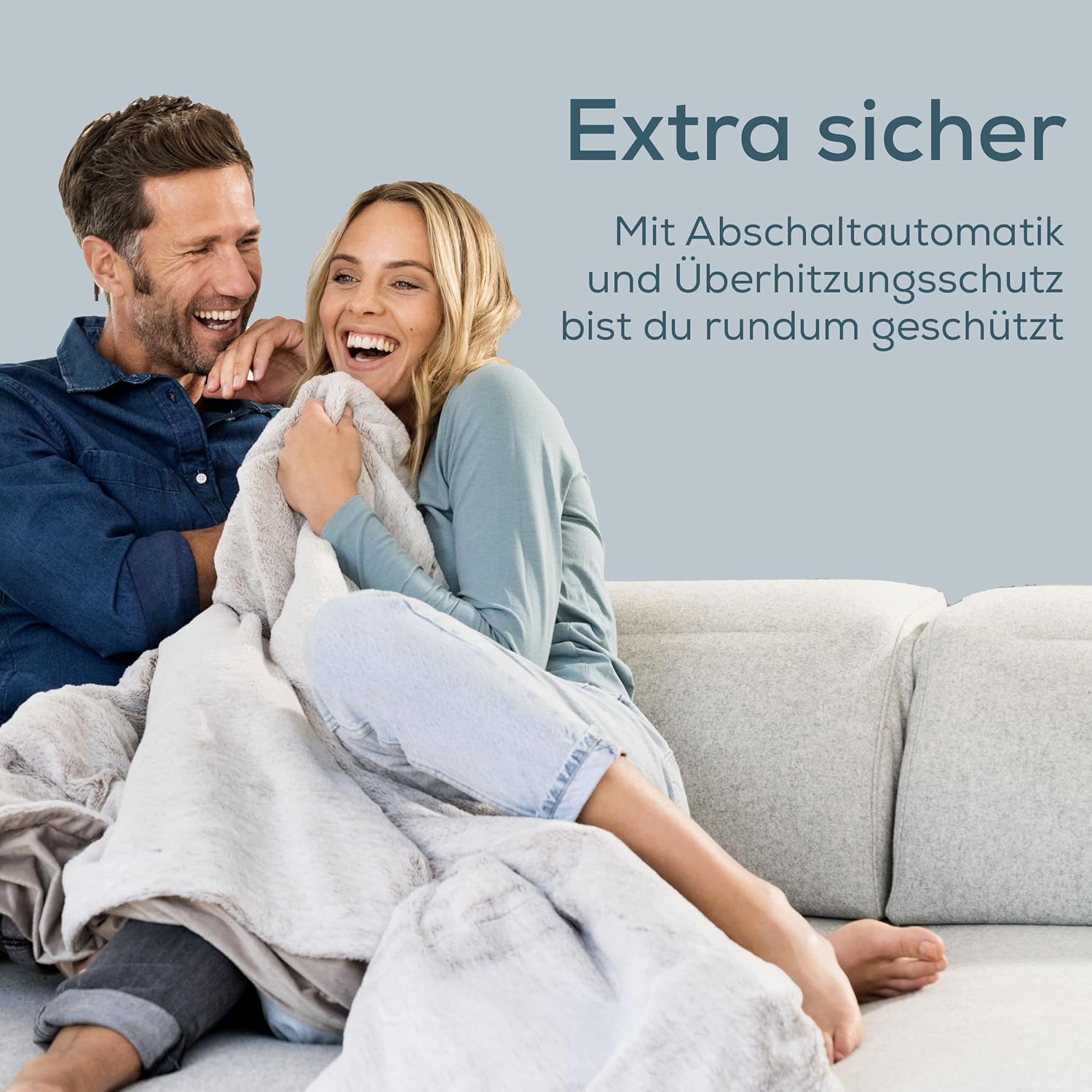 Beurer HD 75 Nordic Heizdecke, gemütliche Felloptik, 6 Temperatureinstellungen, maschinenwaschbar, mit Abschaltautomatik, Beige/Braun – Bild 5
