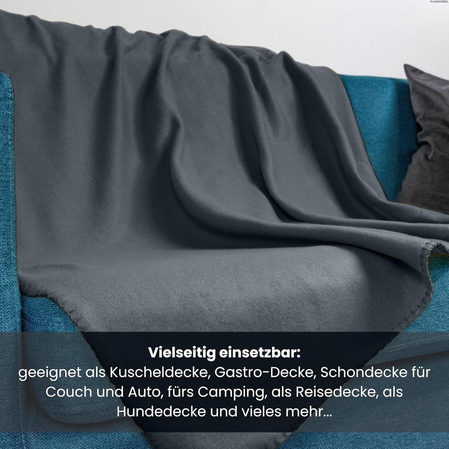 wometo Polarfleecedecke, 130 x 160 cm, ca. 400 g schwer mit Anti-Pilling-Rand, in vielen leuchtenden Farben – Bild 4