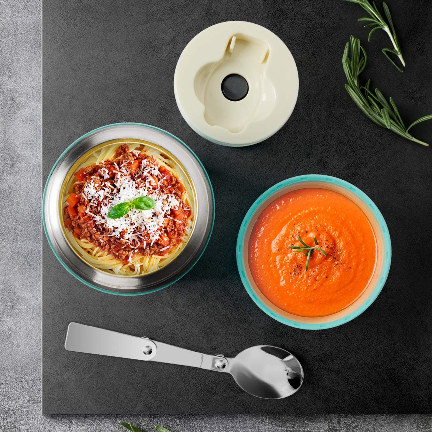 Isolierter Lebensmittelbehälter, 450 ml Edelstahl-Lebensmittelbehälter, Babynahrung, Isolierbehälter mit Löffel, Warmhaltebox, Thermobehälter, Suppe heiß & kalt halten für Schule, Outdoor, Büro – Bild 7