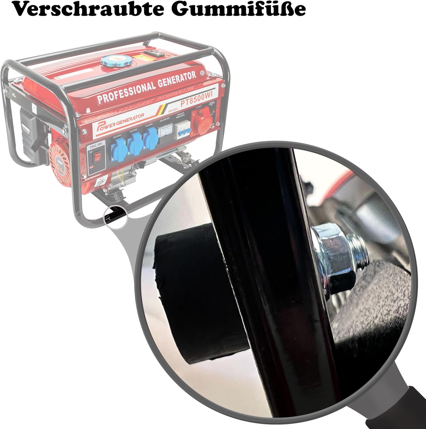 Stromgenerator mit Benzin | Stromgenerator mit Zubehör | Notstromgenerator leise | 5 Steckdosen 3 x 230 V / 1 x 400 V / 1 x 12 V | 6,5 PS (Stromgenerator mit Seilzugstarter) – Bild 9