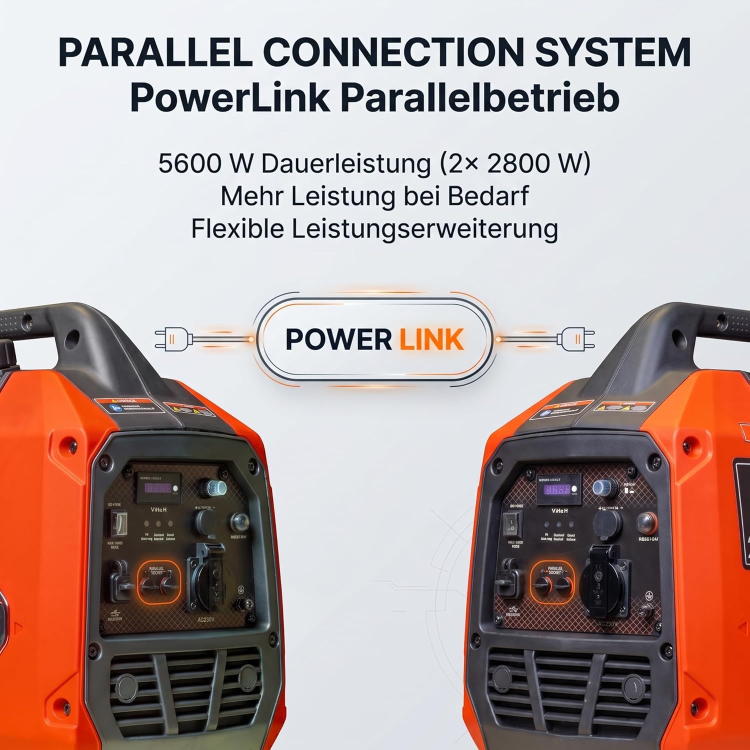 Leiser Inverter Stromerzeuger 2000 W – Tragbarer Benzin-Notstromgenerator mit reiner Sinuswelle, Eco-Modus, Parallelbetrieb, USB-C & 230 V – Ideal für Camping, Wohnmobil, Wohnwagen & Outdoor-Einsatz – Bild 4
