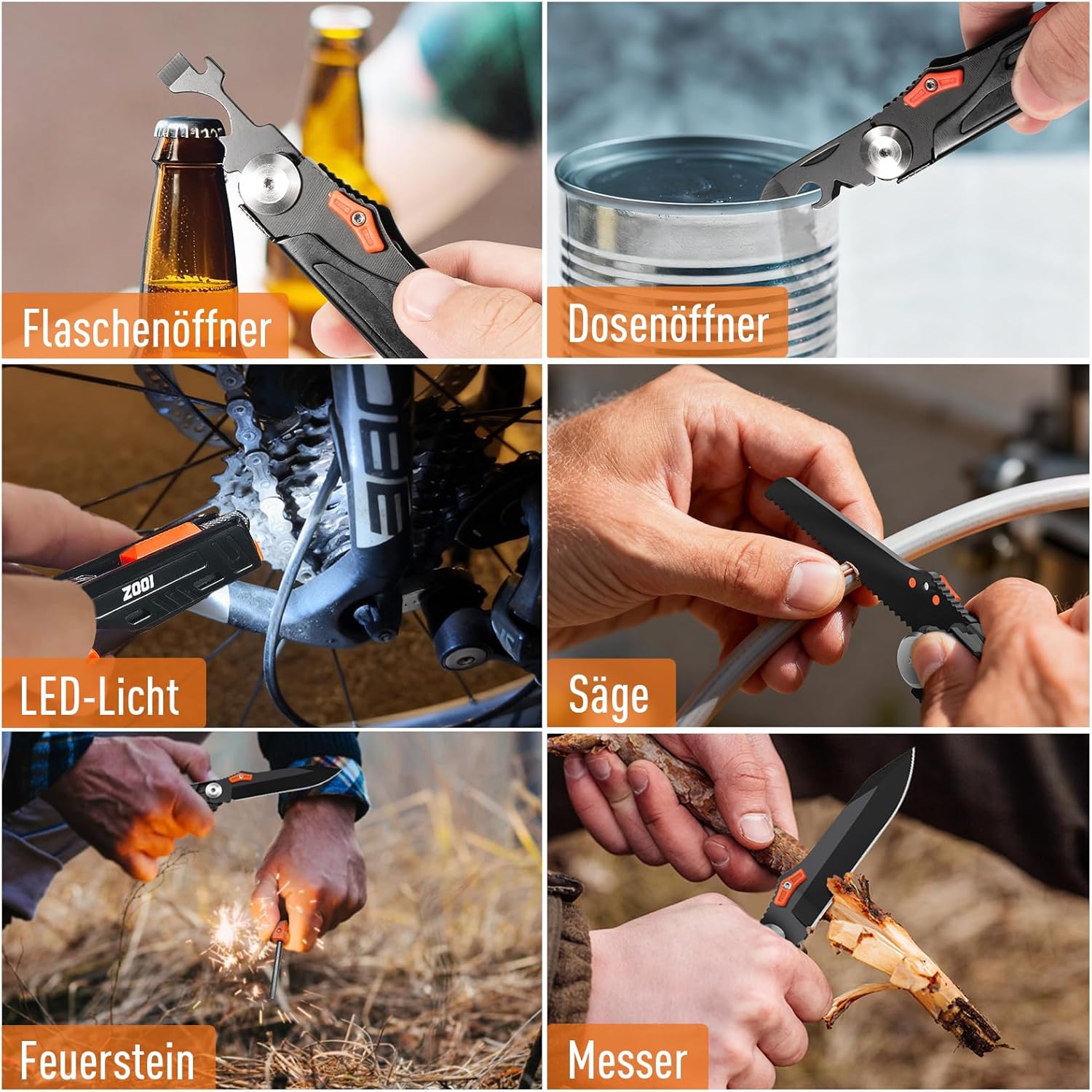 ZOOI Geschenke für Männer, 12-in-1 Multitool-Taschenmesser, Gadgets für Männer, Geschenke für Papa, Weihnachtsgeschenke für Männer, Geburtstagsgeschenk für ihn, Camping-Zubehör, Klappmesser – Bild 5