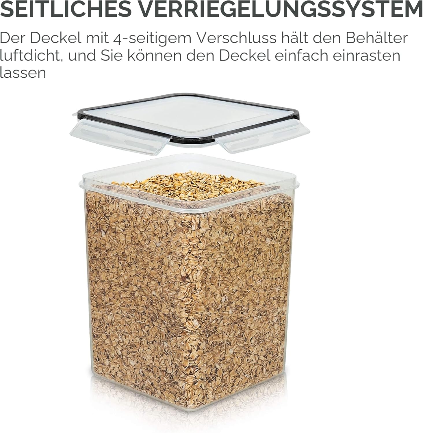Vtopmart 5,2L große Vorratsgläser mit Deckel, luftdicht, 4 Stück Kunststoff-Aufbewahrungsboxen, Küchen-Organizer, BPA-frei, Vorratsbehälter für Zucker und Mehl mit Etiketten und Messbechern – Bild 4