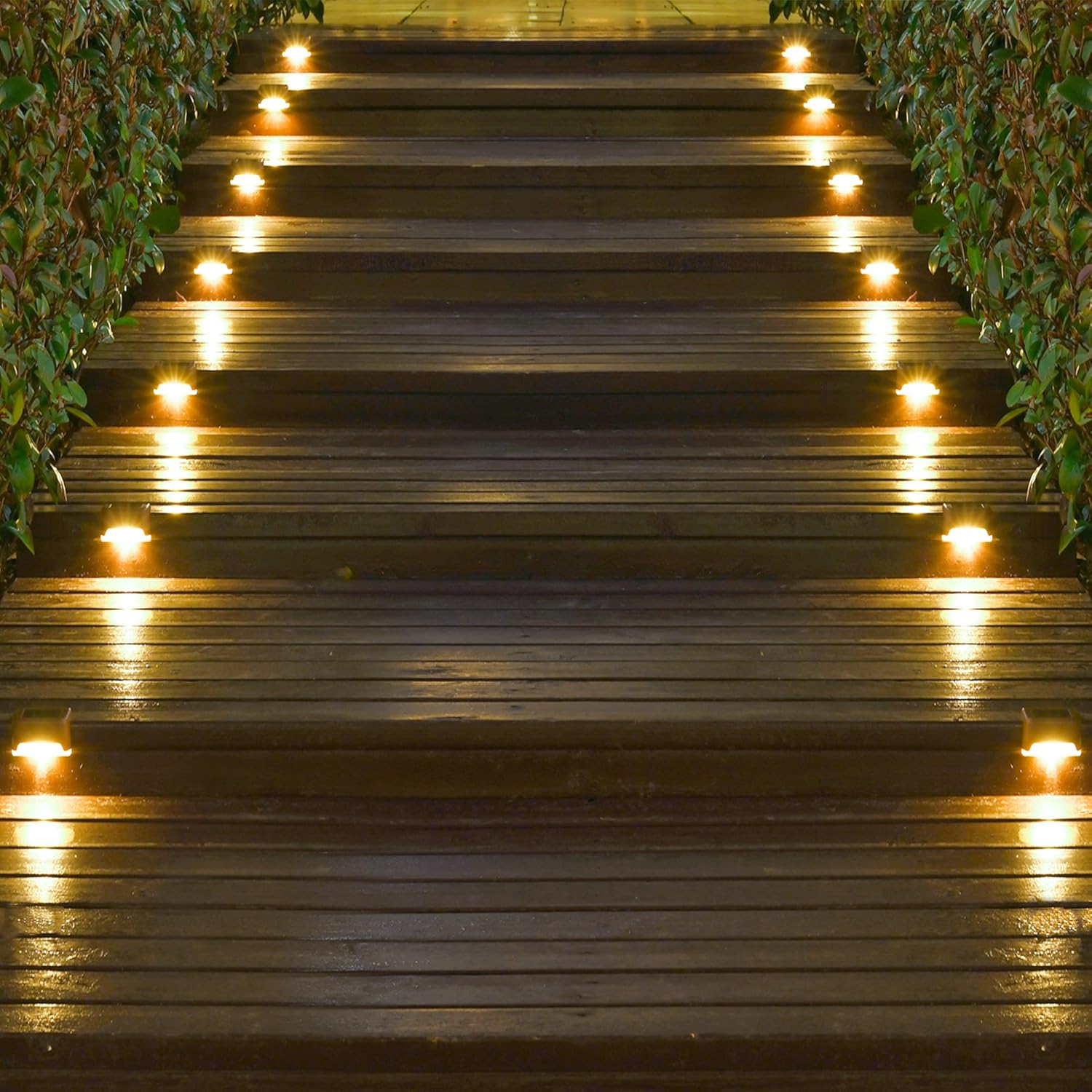 Solpex Solarleuchten, wasserdichte LED-Beleuchtung für Außentreppen, Stufen, Zaun, Hof, Terrasse, Dachrinne, Weg, Dekoration, 12 Stück, warmweißes Licht – Bild 6