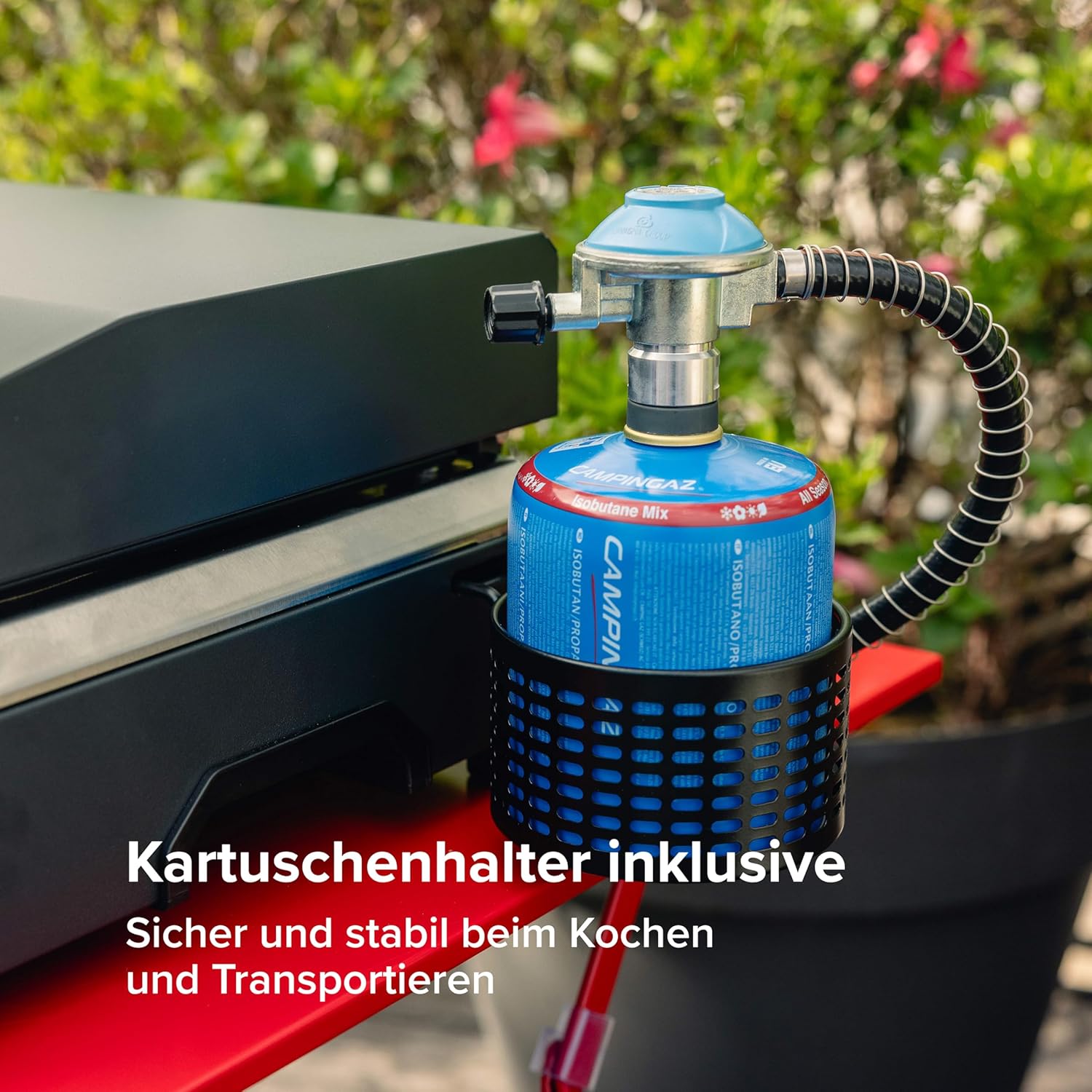 Campingaz Sigma 1 CV Gas-Plancha-Grillplatte mit Deckel | 2,8 kW Heizplatte | Tragbarer Tischgrill | Emaillierte Stahloberfläche | Brenner mit BlueFlame-Technologie für mediterranes Grillen – Bild 5