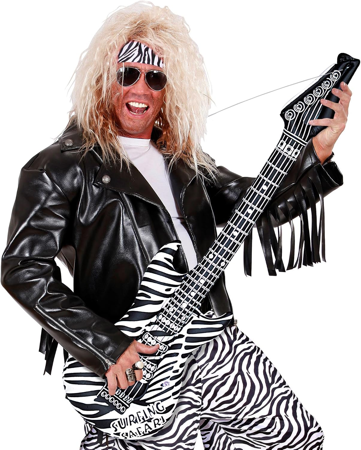 Widman Aufblasbare Gitarre mit Zerbra-Aufdruck – Kostümzubehör für Erwachsene – Bild 4