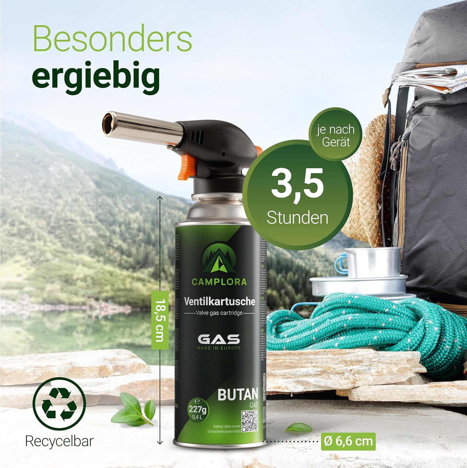 (6,75–15,31 EUR/kg) 227 g Butangaskartuschen mit Ventil für Grill, Lötlampe, Campingkocher, Gasheizung, Lötbrenner, Bajonettventilkartusche, Butangas, MSF-1a – Bild 5