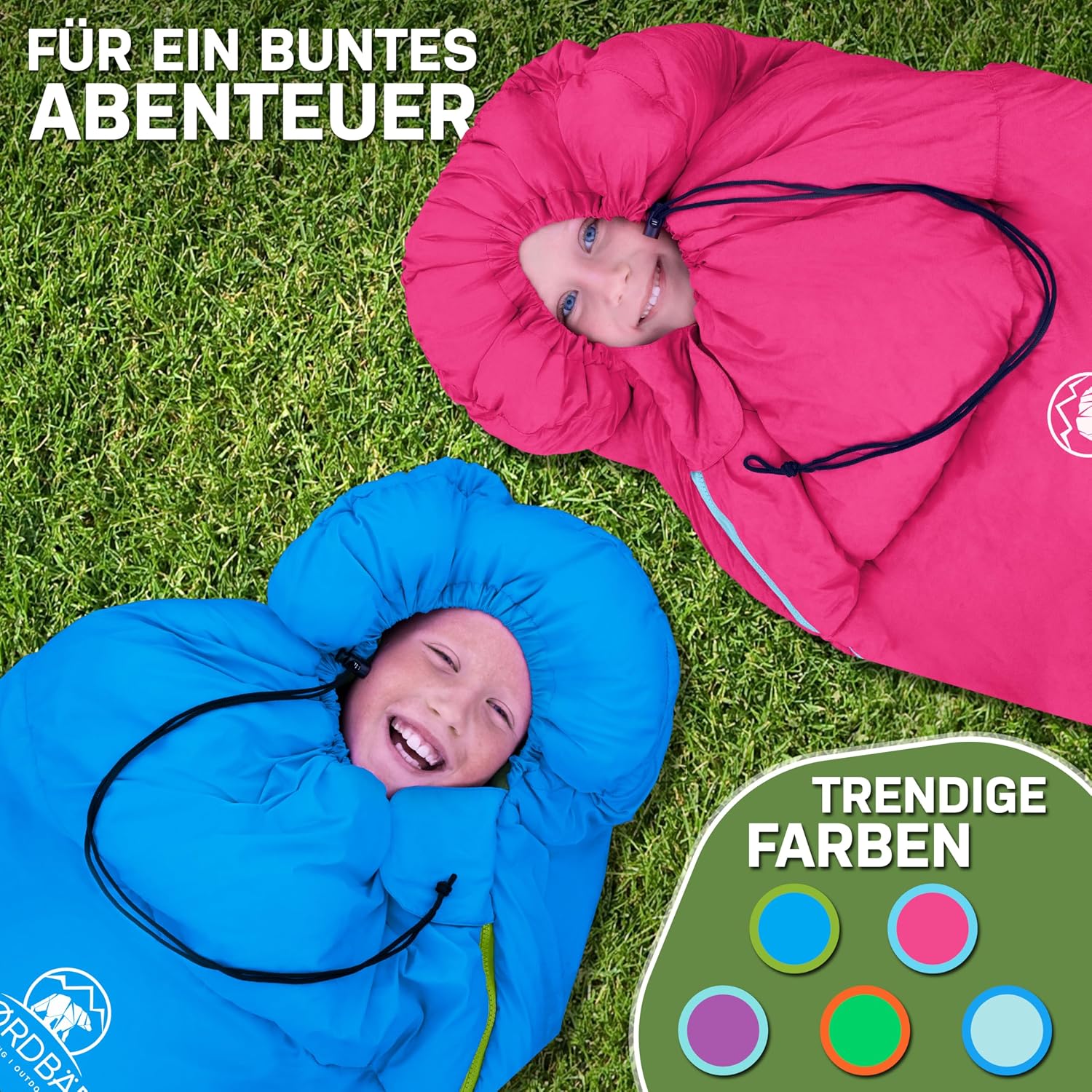 NORDBÄR® Kinderschlafsack für Jungen und Mädchen (175 x 70 x 45 cm) | Innenfutter aus 100 % Baumwolle | Mumienschlafsack leicht und warm | Outdoor-Schlafsack für Kinder (1200 g) | Camping – Bild 7