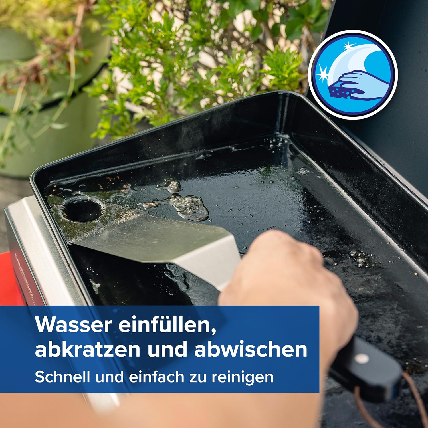 Campingaz Sigma 1 CV Gas-Plancha-Grillplatte mit Deckel | 2,8 kW Heizplatte | Tragbarer Tischgrill | Emaillierte Stahloberfläche | Brenner mit BlueFlame-Technologie für mediterranes Grillen – Bild 6