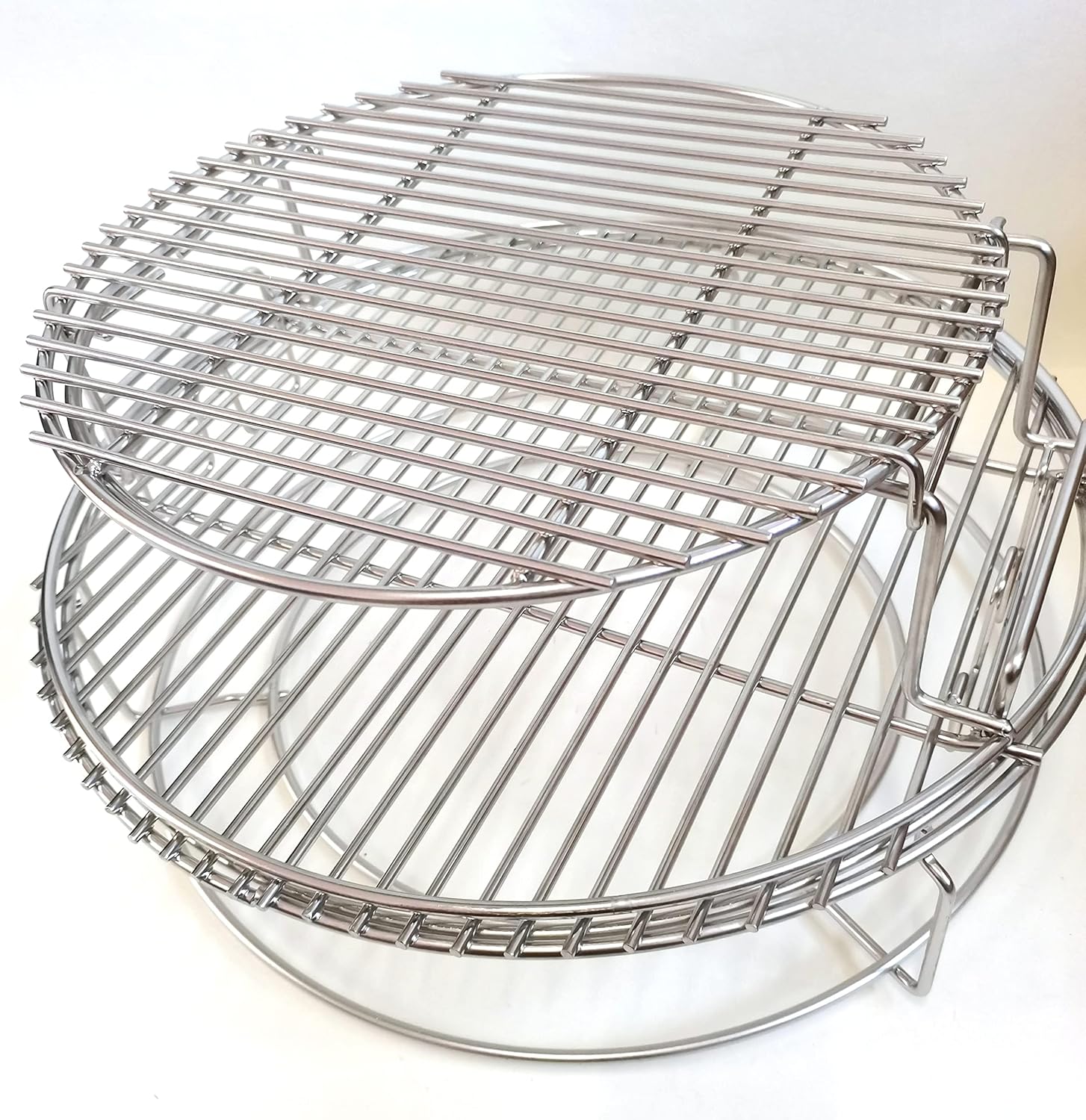 5-teiliges EggSpander-Set aus Edelstahl für Big Green Egg Large, stapelbare Grillroste auf 3 Ebenen + Conveggtor-Korb + 2 halbmondförmige Roste, über 40 Grillmodi und kreatives Kochen, langlebig, verformungsfrei