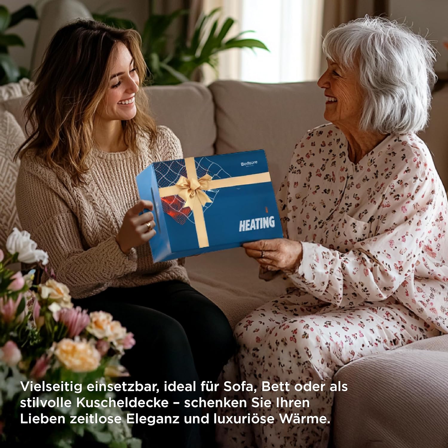 BEDSURE Heizdecke, elektrische Kuscheldecke, Geschenke für Frauen, mit automatischer Abschaltung, 6 Heizstufen und 10-Stunden-Timer, bis zu 8 Stunden Überhitzungsschutz für Zuhause und Büro, Grau – Bild 5