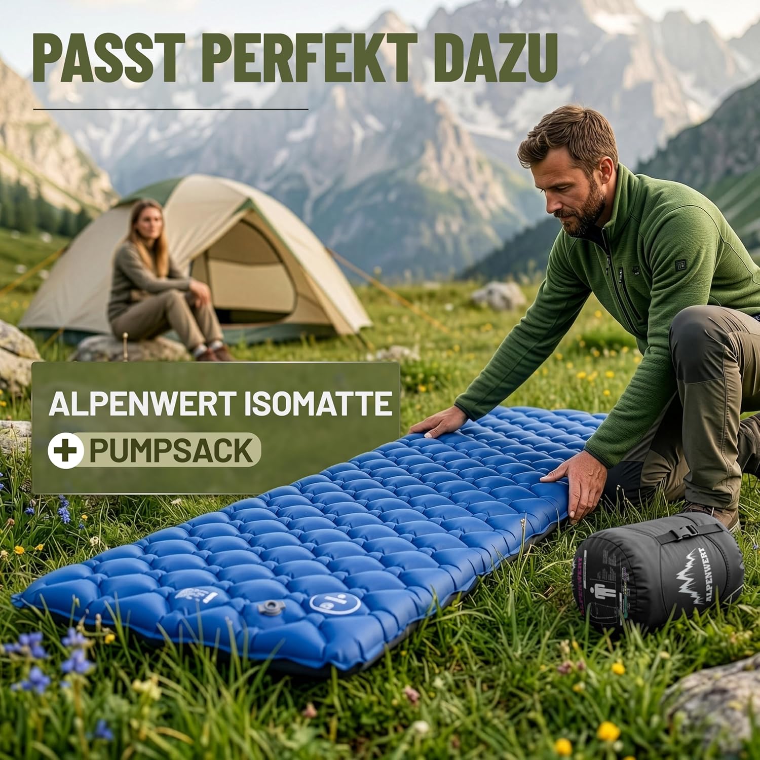ALPENWERT® Schlafsack Sommer Ultraleicht & Klein (15 x 27 cm Packmaß) – Wasserabweisend, YKK-Reißverschluss, Kältebrücke & Einklemmschutz – Perfekt für Camping & Festival – Bild 7