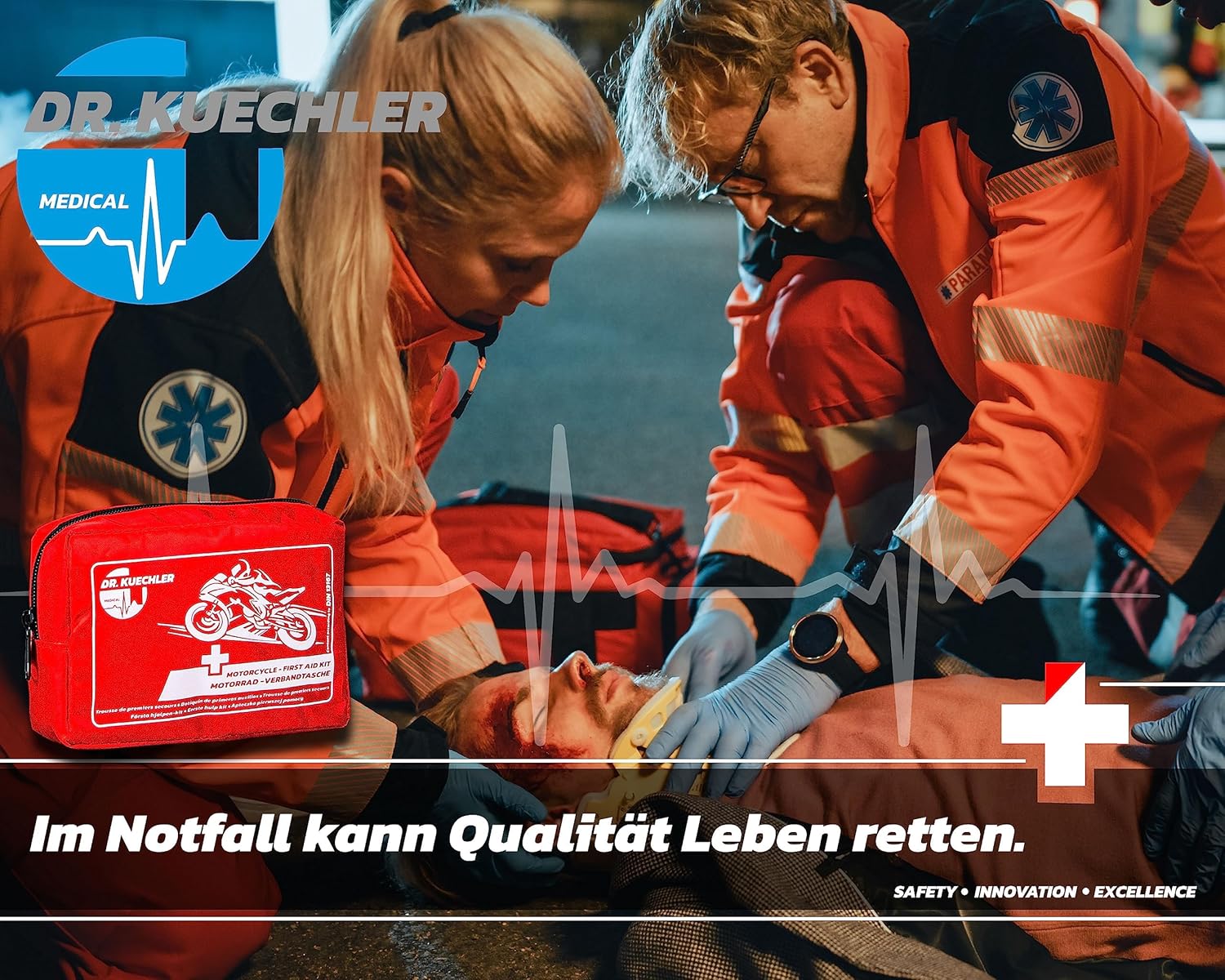 Dr. KUECHLER Medical Motorrad, Quad, Vespa, Fahrrad-Verbandskasten, Mini-Motorrad-Set, Verbandstasche, neueste DIN-Norm, für TÜV-Prüfung, Verbandskasten Motorrad, Motorradzubehör – Bild 4