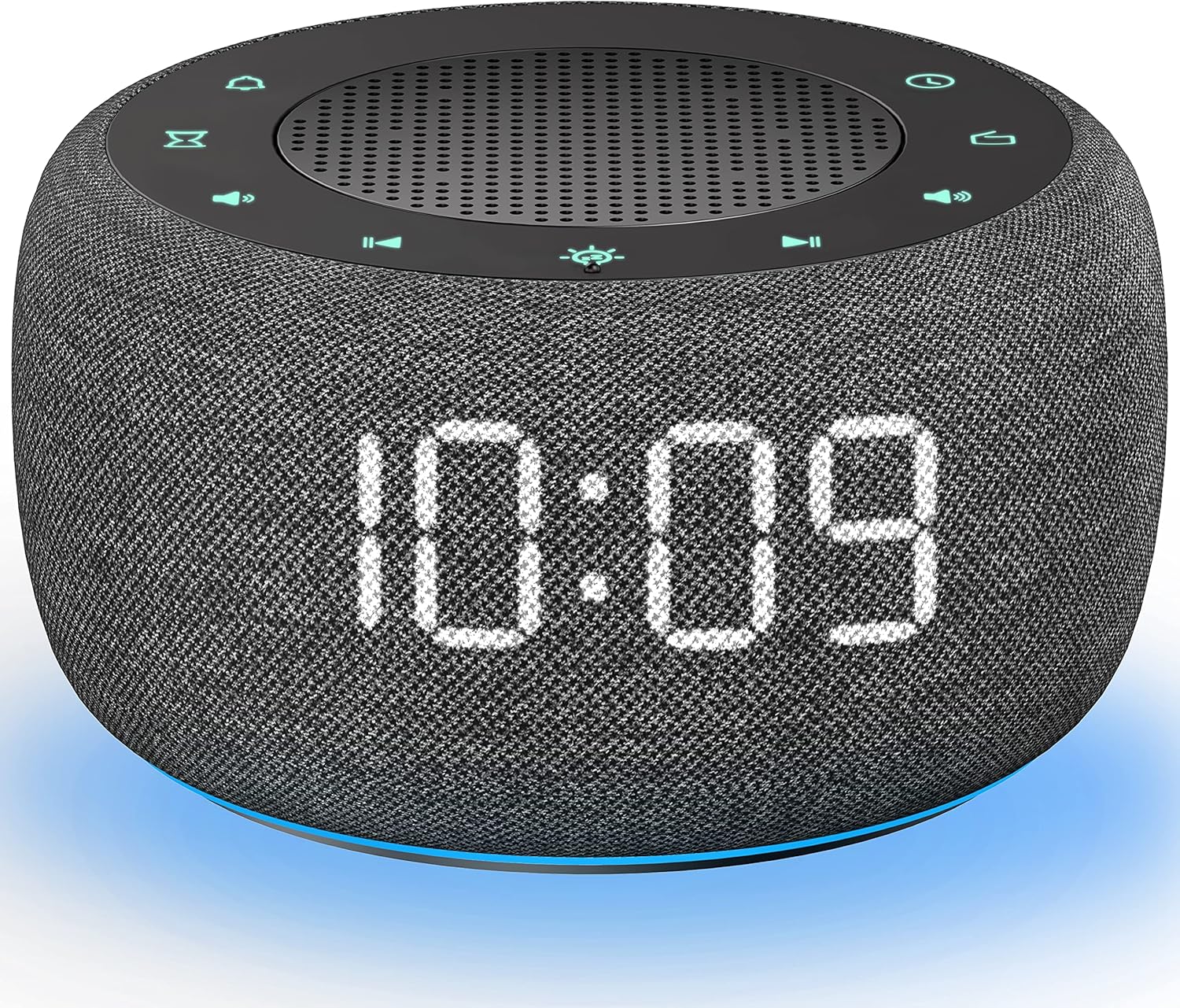 Buffbee Digitaler Radiowecker für Schlafzimmer – 7-Farben-Nachtlicht, High-Fidelity-Klangqualität mit nach oben gerichtetem Lautsprecher, 4 Alarmtöne, Vollbereichs-Display-Dimmer für den Nachttisch