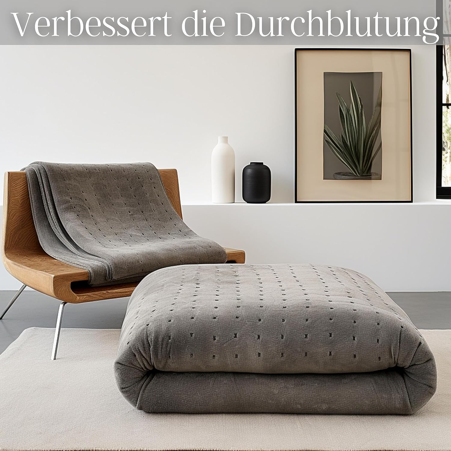 Steinborg Electric Heizdecke mit automatischer Abschaltung | 150 x 80 cm | 6h-Timer | Waschbar bei 30° | 6 Temperaturstufen | Fernbedienung | Thermodecke | Thermo-Unterbett | Wärmedecke – Bild 6