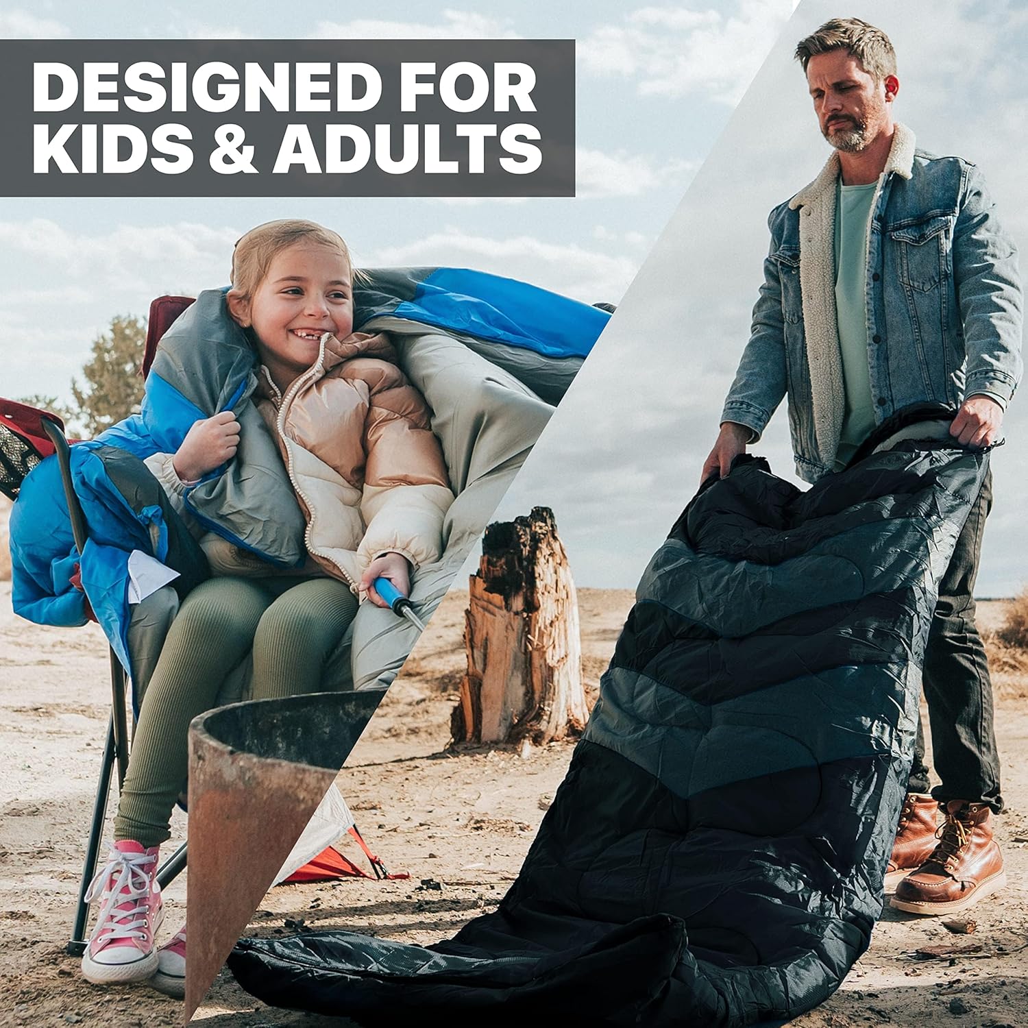 MalloMe Outdoor-Schlafsack für Erwachsene und Kinder, Schlafsack, Winter, Schlafsäcke, Campingschlafsack, Deckenschlafsack, Winterschlafsack, leicht, tragbar, warm, Deckenschlafsäcke – Bild 5