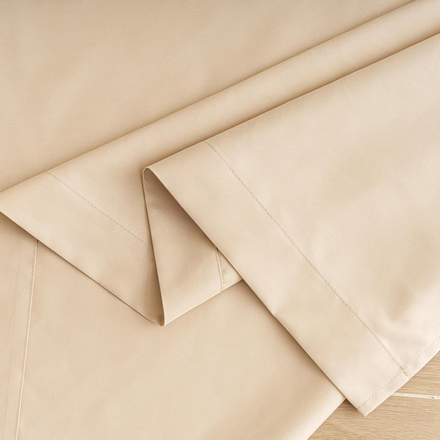 2er-Set Outdoor-Vorhänge, wetterfest mit Ösen, Outdoor-Vorhänge, wasserdichte Outdoor-Vorhänge, Sonnenschutz, Sichtschutz für Balkon, Pergola, Terrasse, Veranda (132 x 215 cm, Beige) – Bild 6