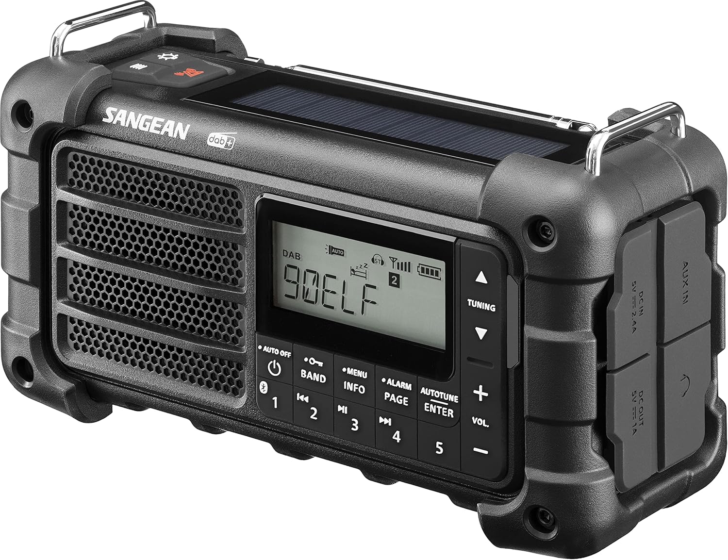 Sangean MMR-99 DAB Multifunktions-Notfallradio mit Handkurbel, DAB+, UKW-RDS, Bluetooth, LED-Taschenlampe und IP55-Zertifizierung, ideal für Outdoor, Camping und Notfälle, Mitternachtsschwarz – Bild 2