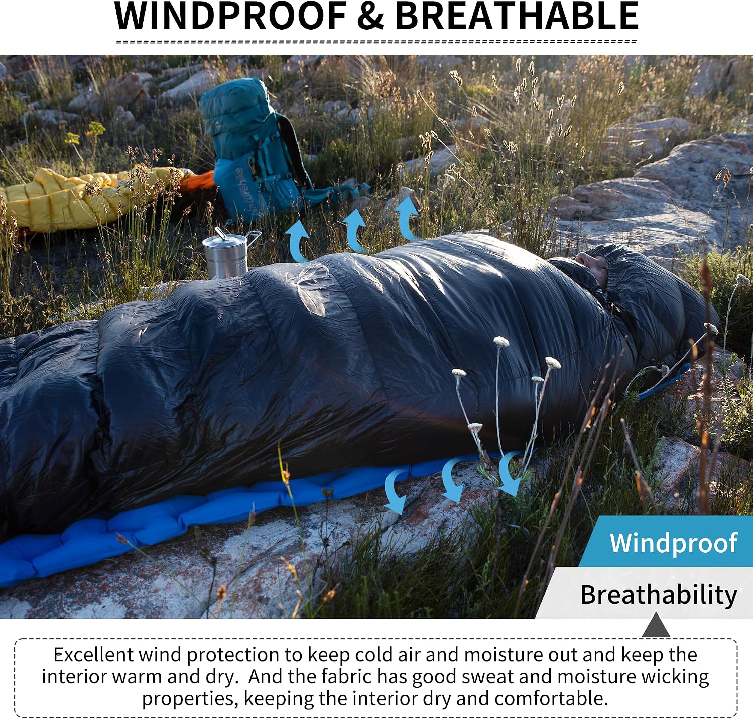 Naturehike CW-Serie RDS Daunenschlafsack,Ultraleichte Tragbare Kompackte Daunen Schlafsack 4 Jahreszeiten für Erwachsene und Kinder Outdoor Camping Wandern Reisen – Bild 9