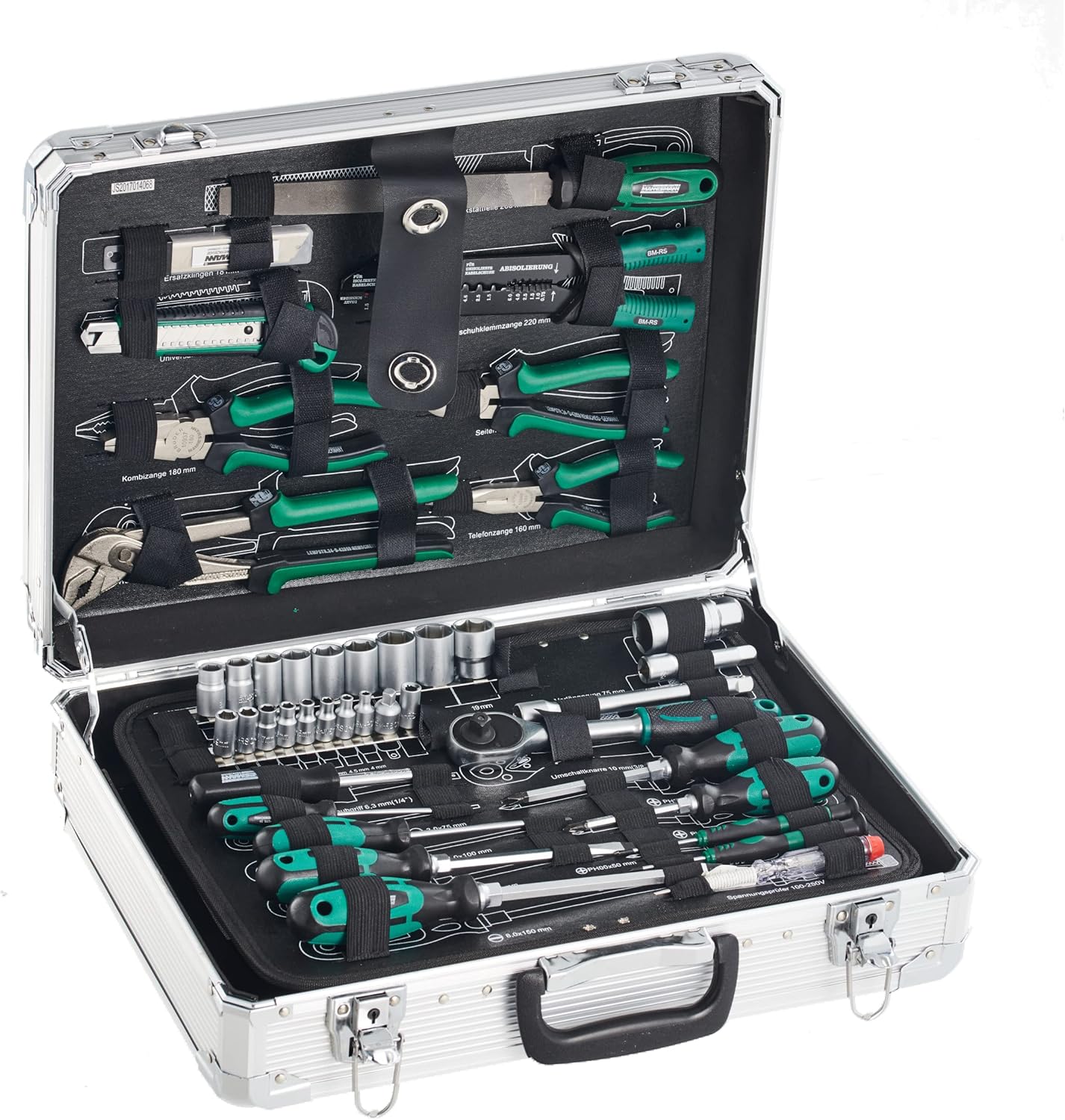 Brüder Mannesmann M29075 Aluminium-Werkzeugkoffer, 108-teilig