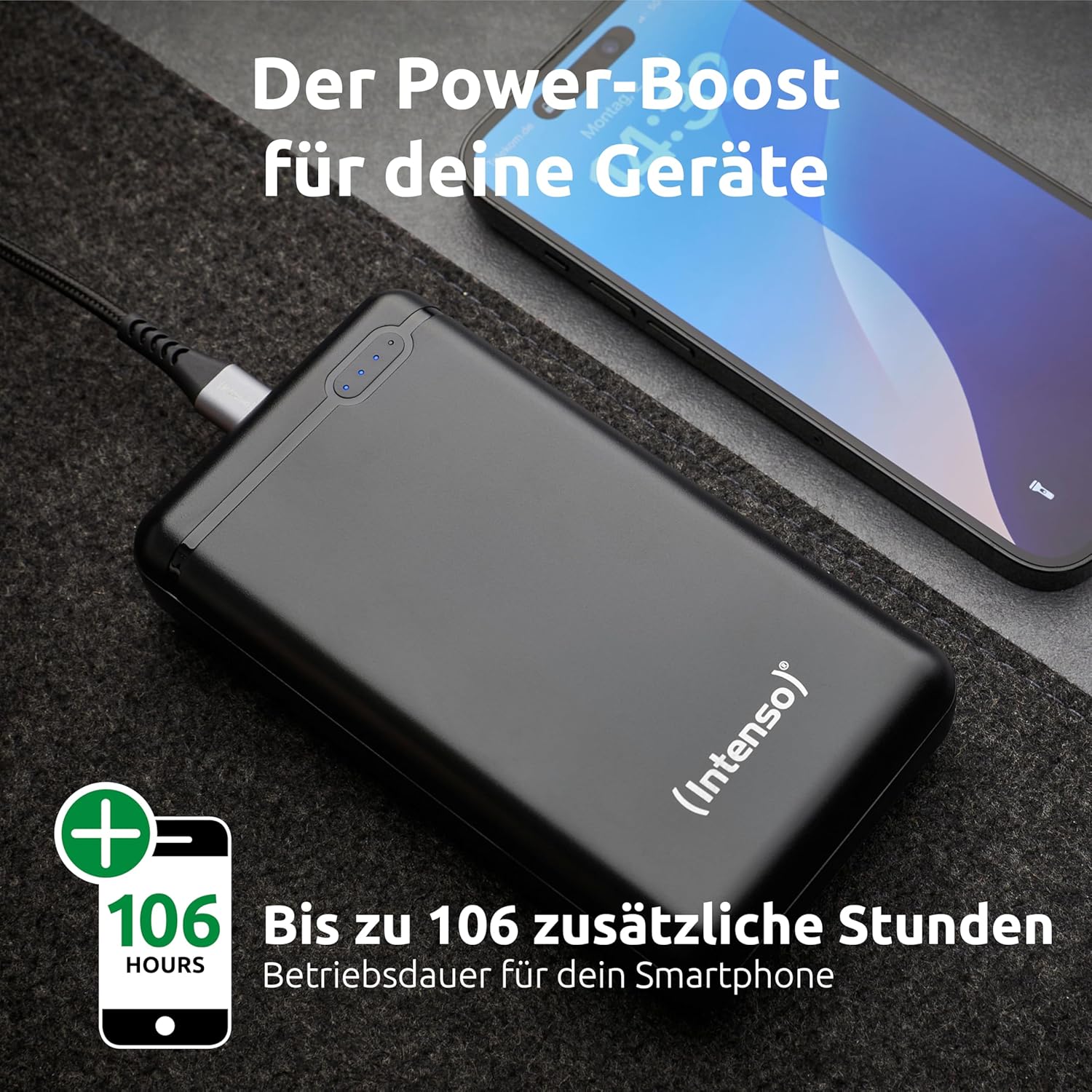 Intenso 7313550 Powerbank XS 20000, tragbares Ladegerät, 20000 mAh, geeignet für Smartphone/Tablet-PC/Digitalkamera, schwarz – Bild 2