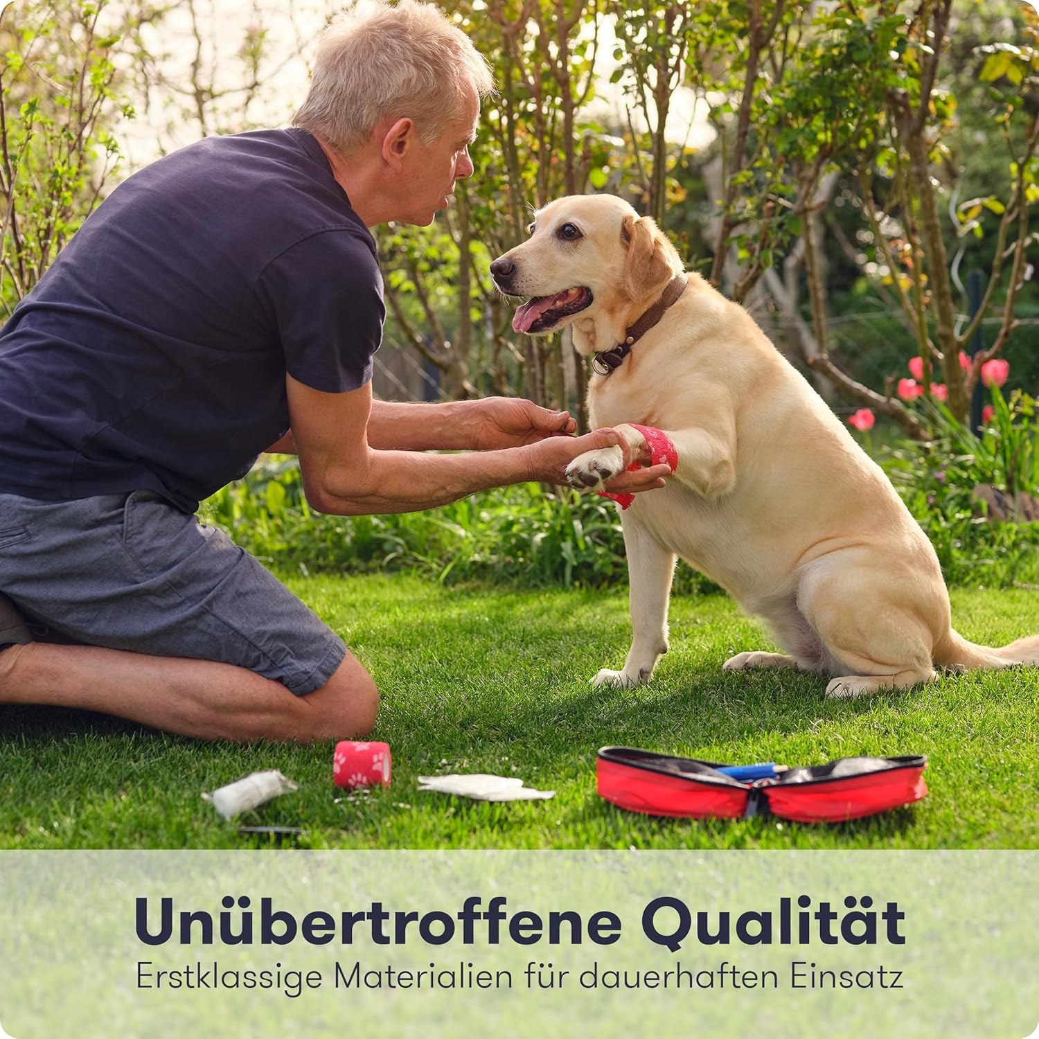 PURAHELP Erste-Hilfe-Set für Hunde und Katzen (51-teilig) – Erste-Hilfe-Erste-Hilfe-Tasche mit Zeckenpinzette, Pinzette & mehr – Notfallset für Hunde & Katzen – Hundeapotheken-Set – Erste-Hilfe-Notfallset Hund – Bild 2