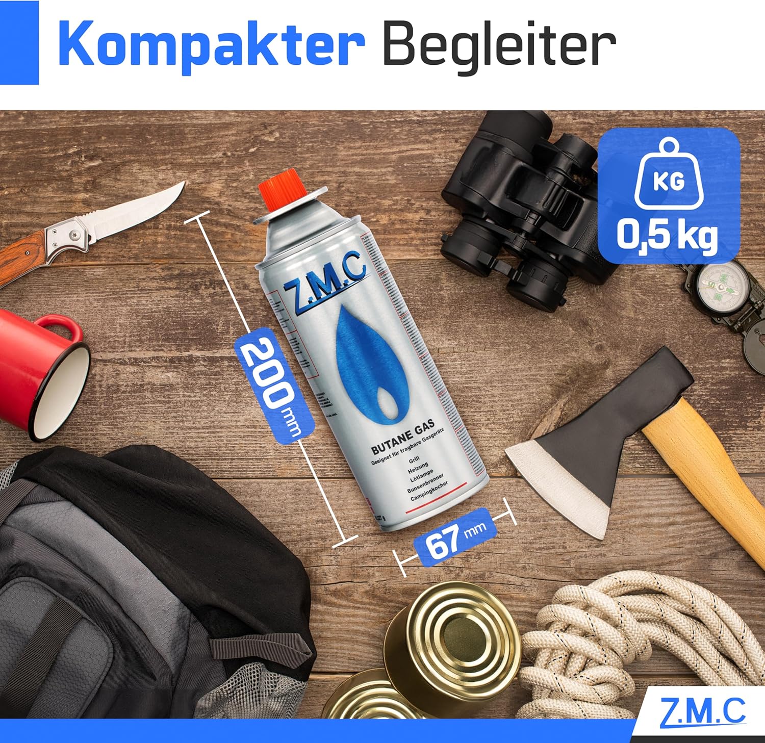 ZMC 28 x Butan-Gaskartuschen 227 g MSF-1a – Butangasflasche Campinggas mit Bajonettventil für Campingkocher, Gasheizung, Gasbrenner, Unkrautbrenner, Lötbrenner – hergestellt in Europa – Bild 4