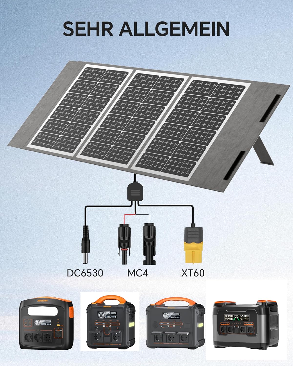 Tragbares Kraftwerk mit faltbarem tragbarem Solarpanel 100 W, 483,84 Wh Solargenerator mit 230 V/700 W AC-Steckdosen, LiFePO4-Batterien, 100 W Solarpanels für Camping, Wohnmobil, Stromausfälle, Outdoor – Bild 6