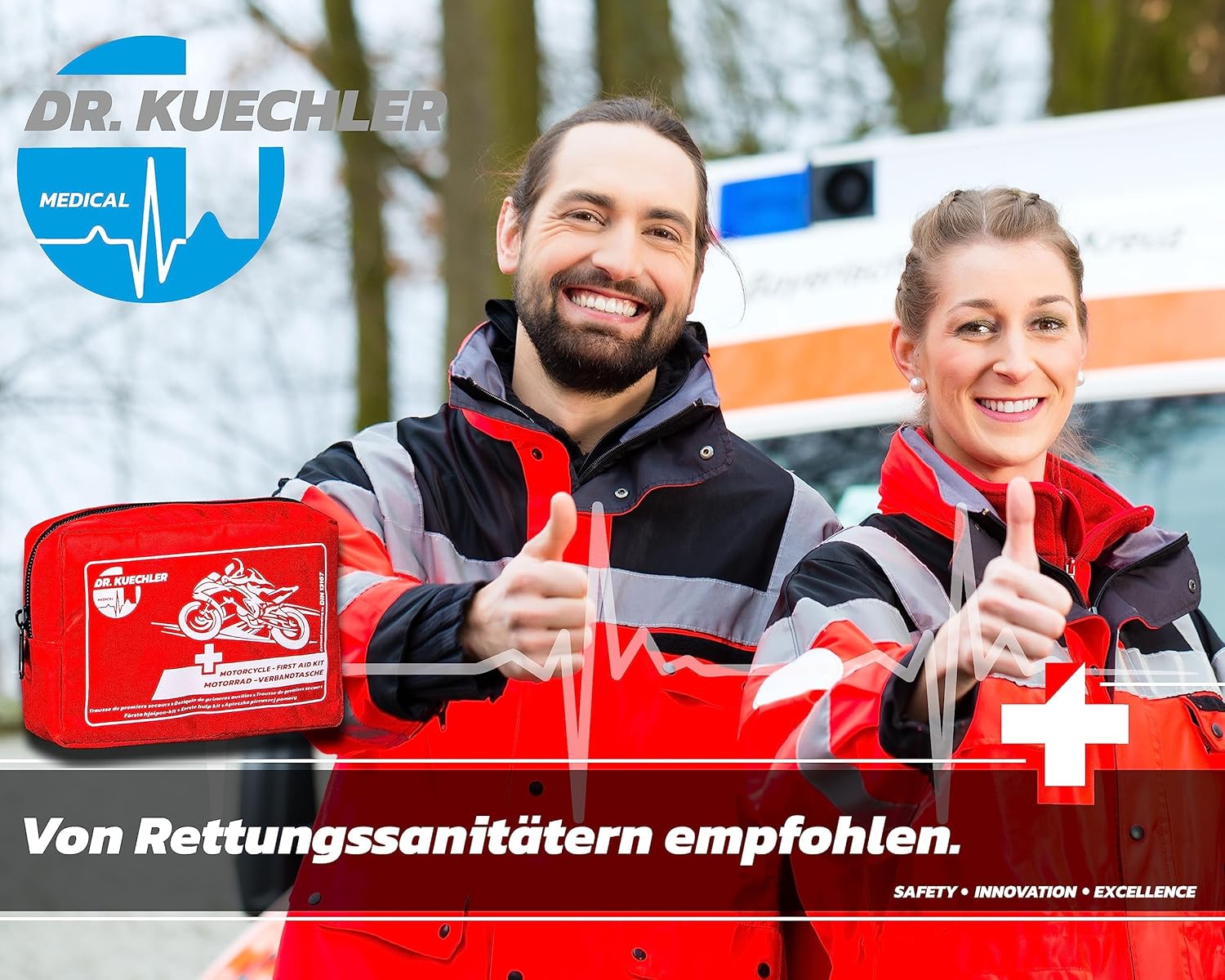 Dr. KUECHLER Medical Motorrad, Quad, Vespa, Fahrrad-Verbandskasten, Mini-Motorrad-Set, Verbandstasche, neueste DIN-Norm, für TÜV-Prüfung, Verbandskasten Motorrad, Motorradzubehör – Bild 6