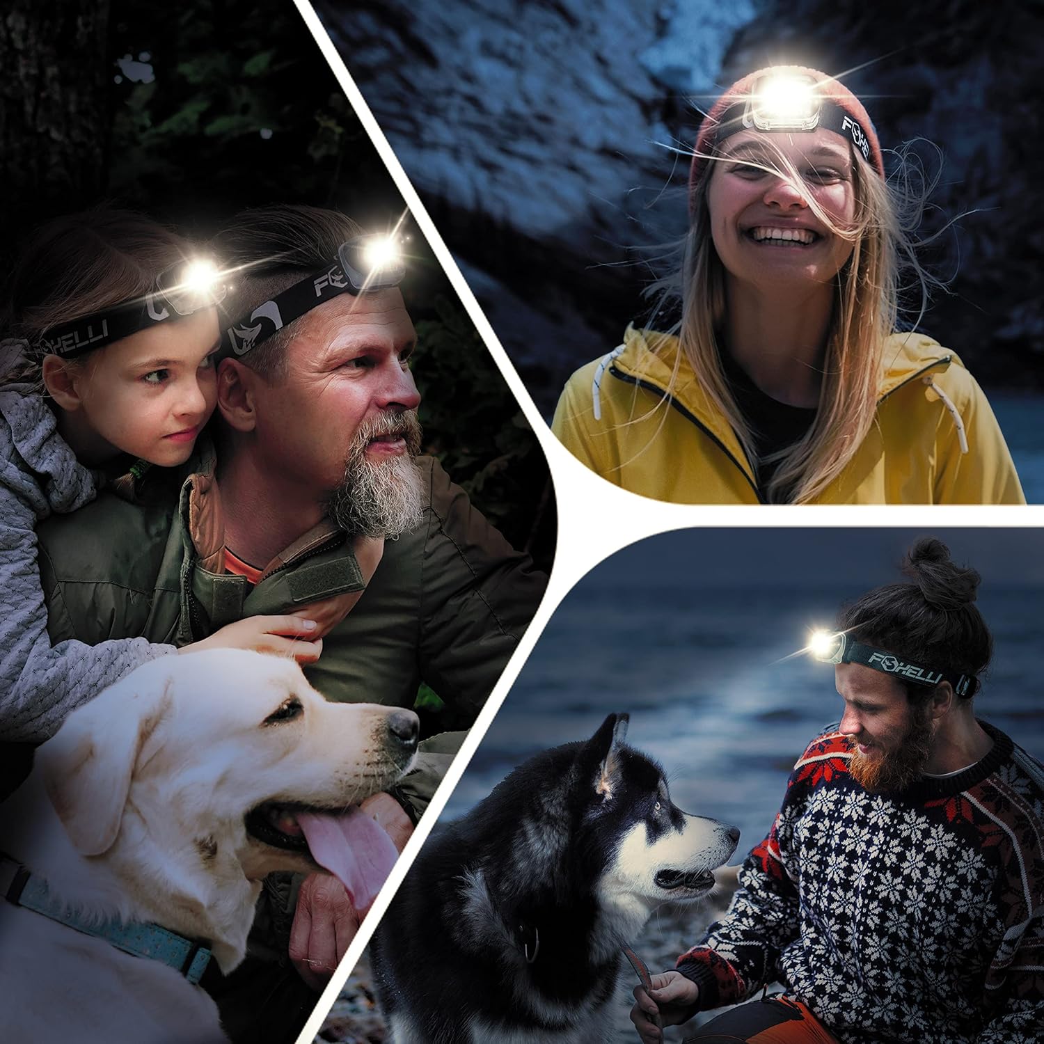 Foxelli LED-Stirnlampe – für Erwachsene und Kinder, Laufen, Camping, Wandern, Stirnlampe mit weißem und rotem Licht, leichte wasserdichte Stirnlampe mit bequemem Kopfband, 3 AAA-Batterien im Lieferumfang enthalten – Bild 6