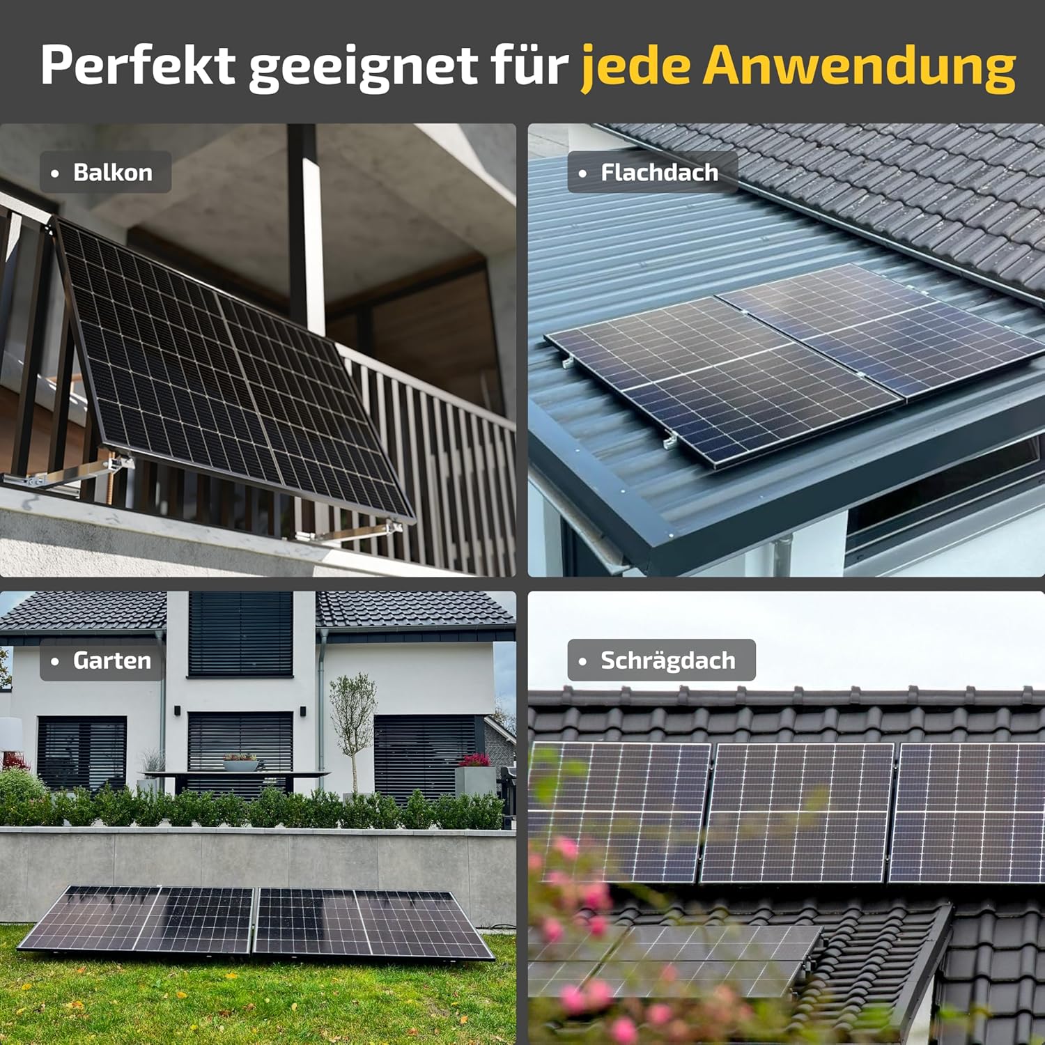 Solakon Solarpanel 500W, Bifacial Glas N-Typ Solarmodul, 40V Vollschwarze Solarmodule für Balkonkraftwerk/Solaranlage, 500W Solarpanel für Photovoltaik-Komplettanlage (2 Stück) – Bild 4