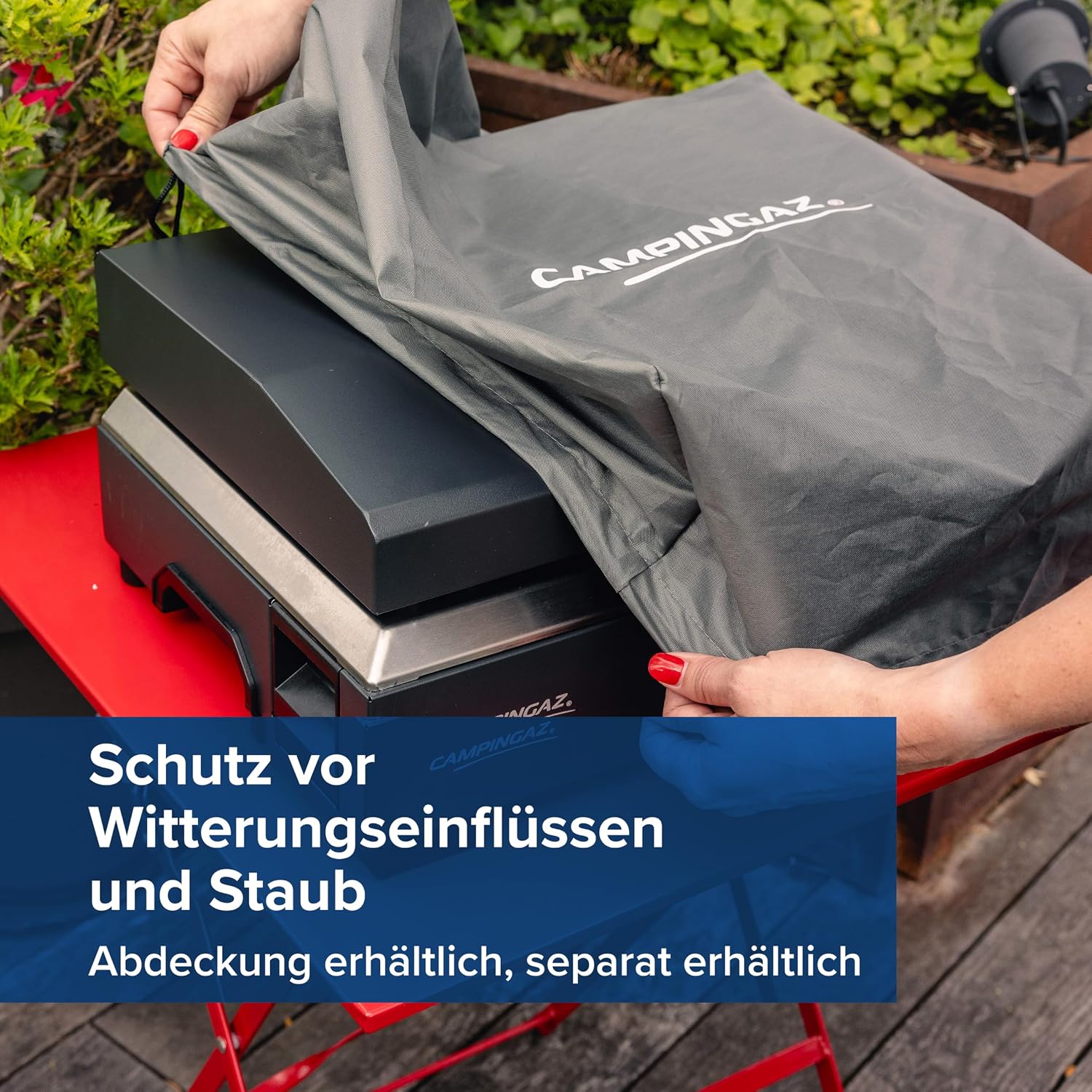 Campingaz Sigma 1 CV Gas-Plancha-Grillplatte mit Deckel | 2,8 kW Heizplatte | Tragbarer Tischgrill | Emaillierte Stahloberfläche | Brenner mit BlueFlame-Technologie für mediterranes Grillen – Bild 7