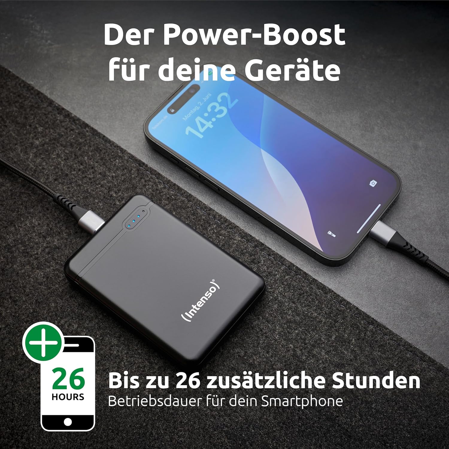 Intenso Powerbank XS 5000, tragbares Ladegerät, 5000 mAh, geeignet für Smartphone/Tablet-PC/MP3-Player/Digitalkamera, schwarz – Bild 2