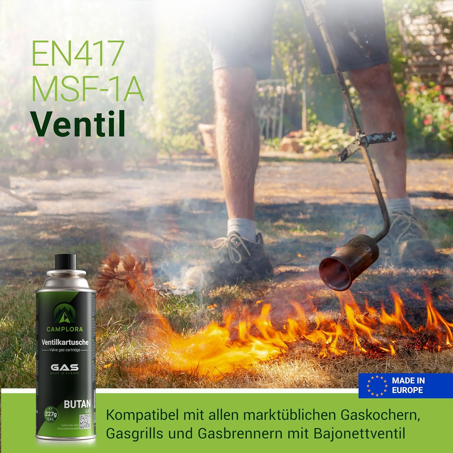 (6,75–15,31 EUR/kg) 227 g Butangaskartuschen mit Ventil für Grill, Lötlampe, Campingkocher, Gasheizung, Lötbrenner, Bajonettventilkartusche, Butangas, MSF-1a – Bild 8