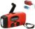 Kurbelradio mit Solar- und LED-Taschenlampe, Handkurbel-Dynamo, Notfallradio, Batteriebetrieb, 2000 mAh, NI MH, Weltempfänger für Camping und Outdoor