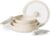 JEETEE Pfannenset 6-teilig mit abnehmbaren Griffen und Deckel, Antihaft-Kochgeschirrset, Pfanne 20/24/28 cm, stapelbares Topfset für alle Herdarten, ofenfest, Beige